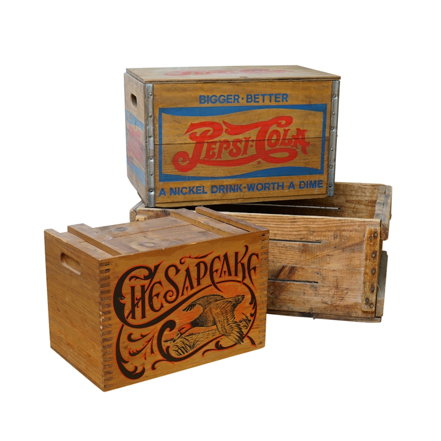 Vintage Branded Wooden Crates