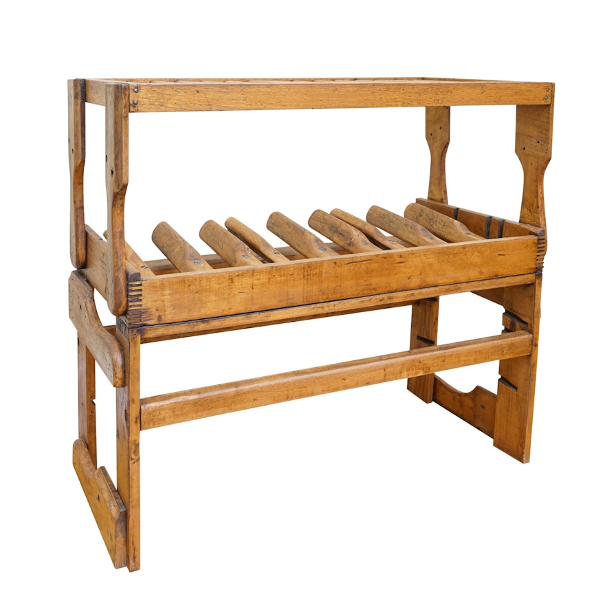 Antique Mixed Wood Cobbler/Shoemaker's Rack