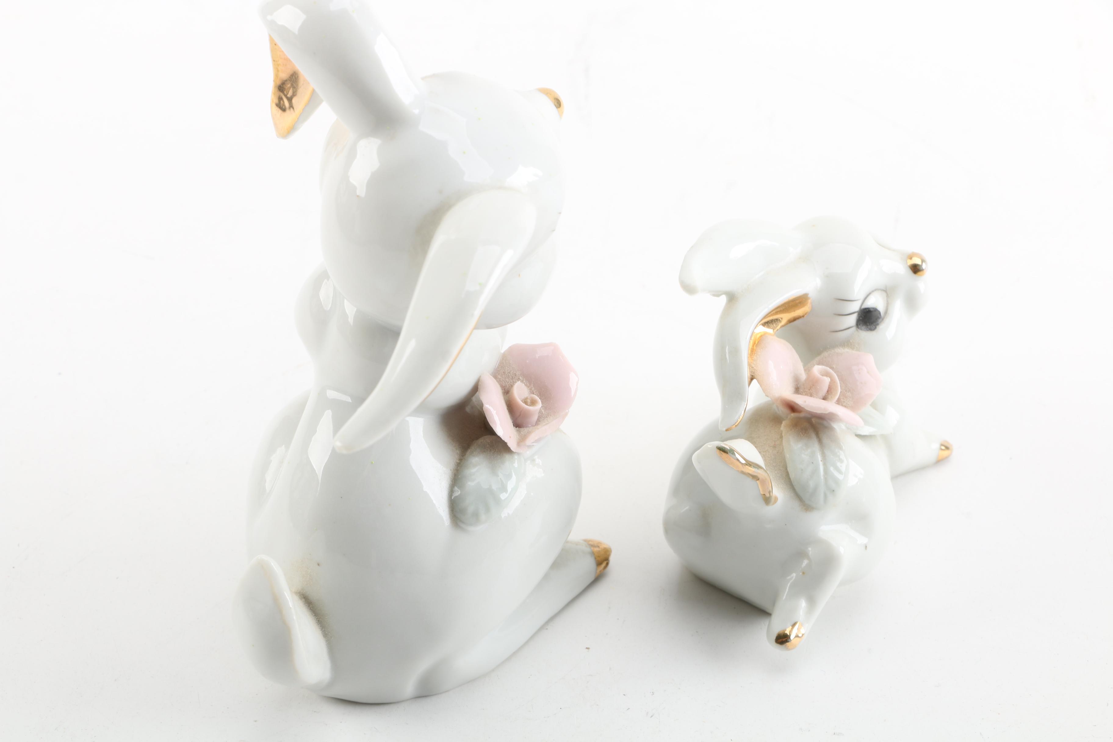 Vintage Porcelain Rabbit Figurines