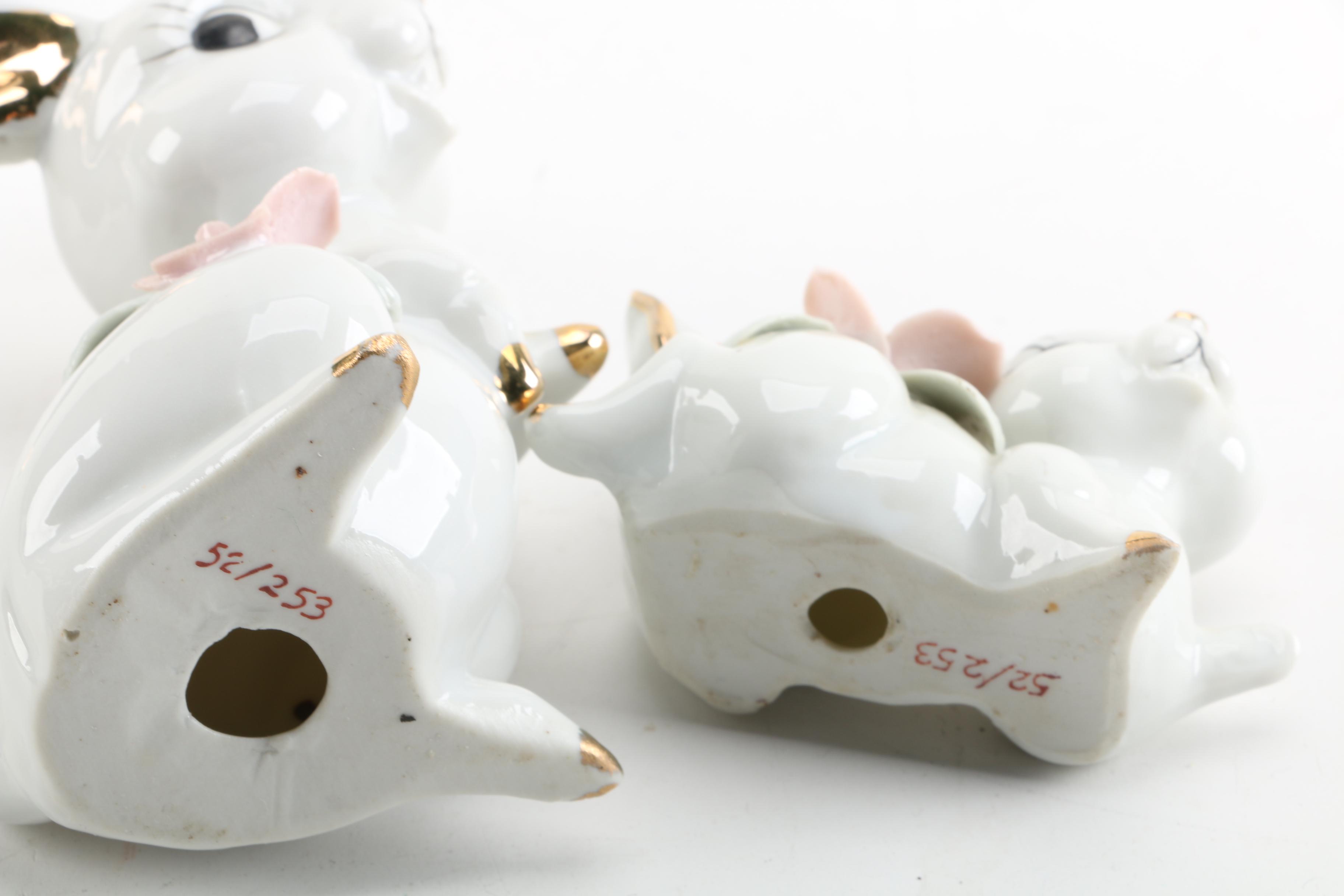 Vintage Porcelain Rabbit Figurines