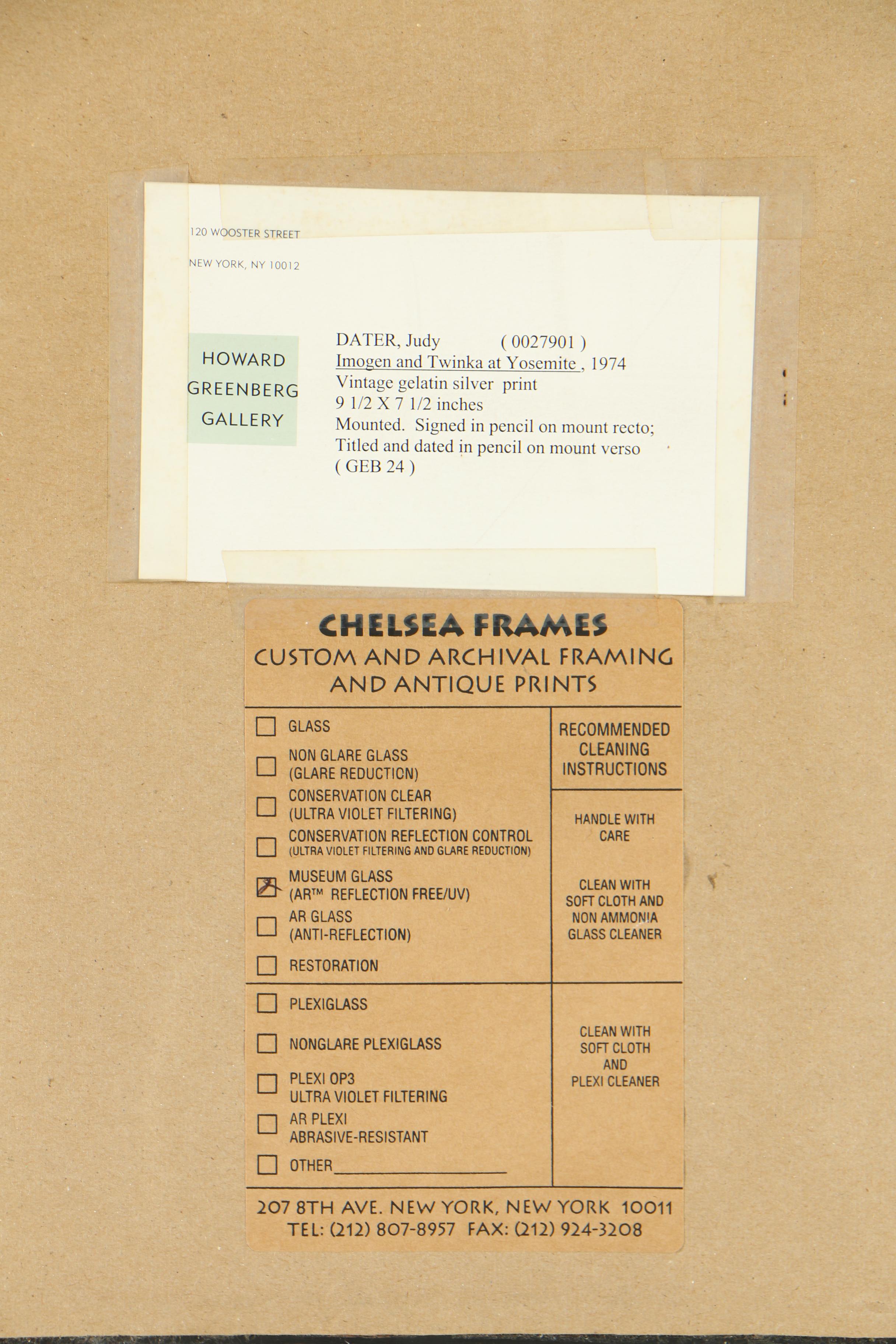 Judy Dater Gelatin Silver Print Photograph "Imogen and Twinka at Yosemite"