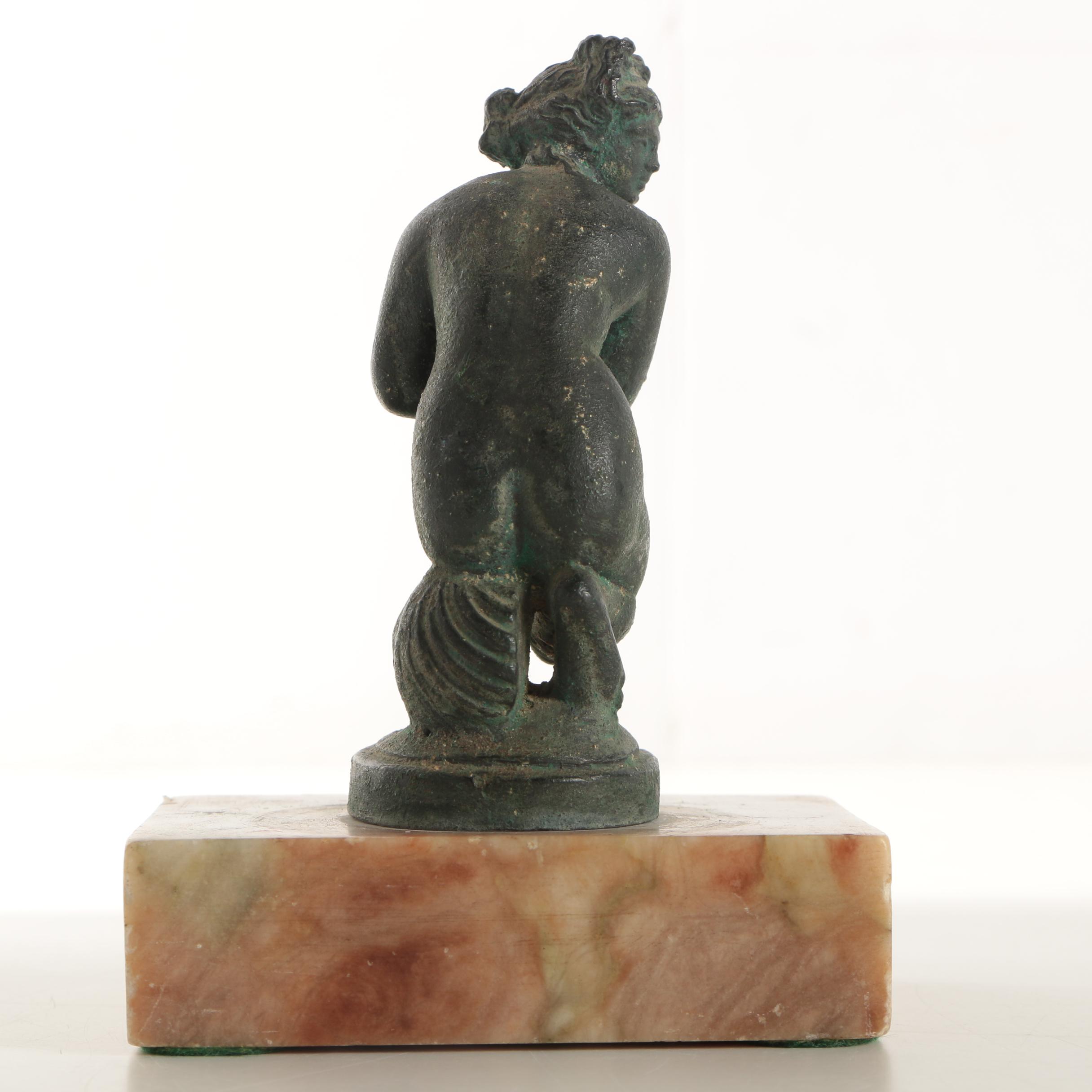 Bronze-Tone Grand Tour Metal Sculpture of the "Crouching Venus"