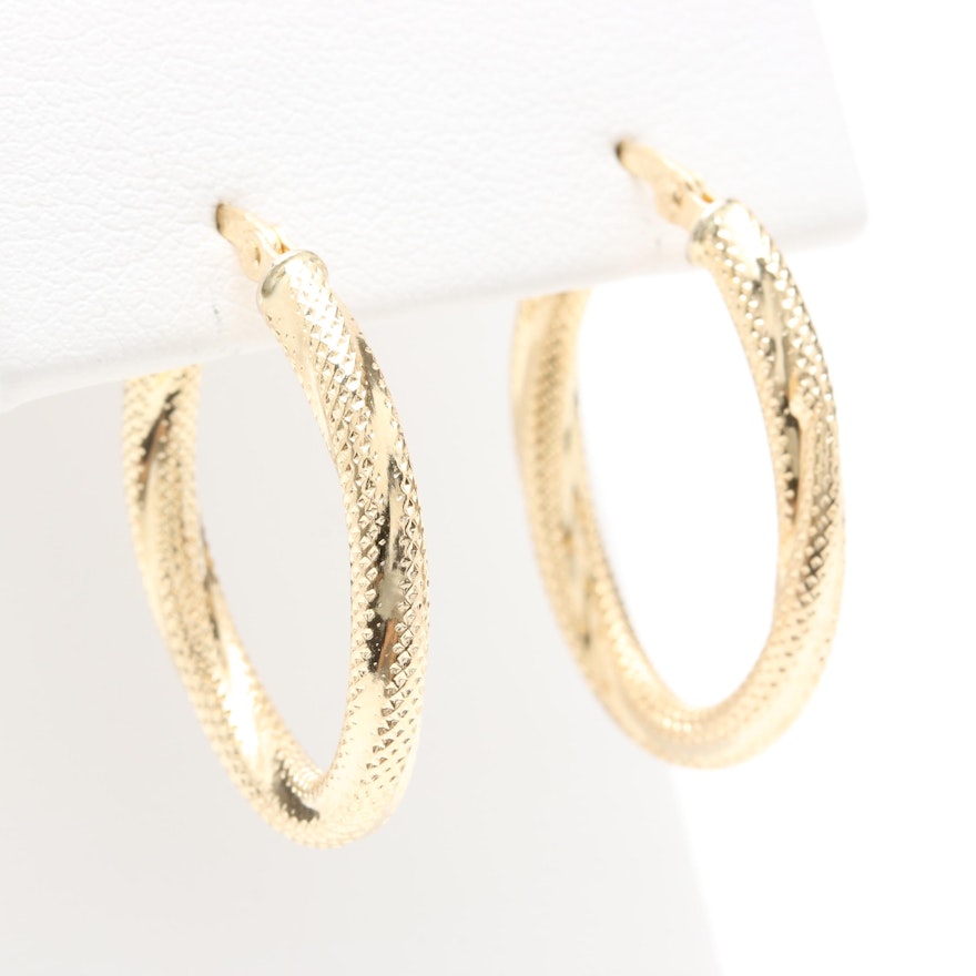 14K Yellow Gold Hoop Earrings