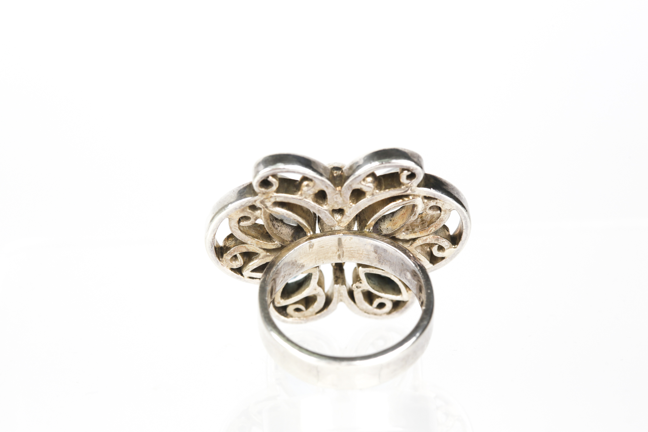 Sterling Silver and 900 Silver Moonstone, Blue Topaz, and Amethyst Rings