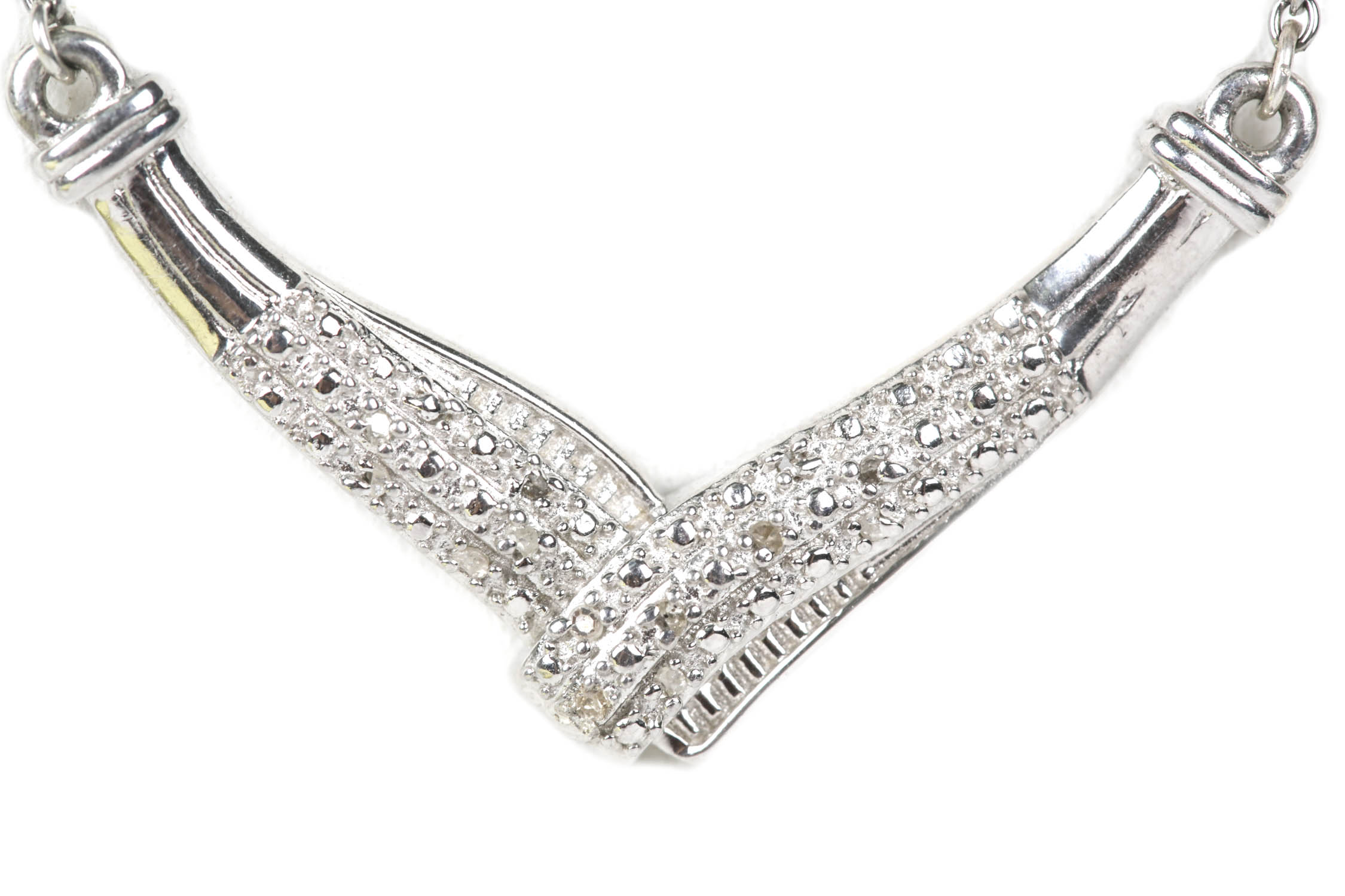 Sterling Silver Diamond Necklace