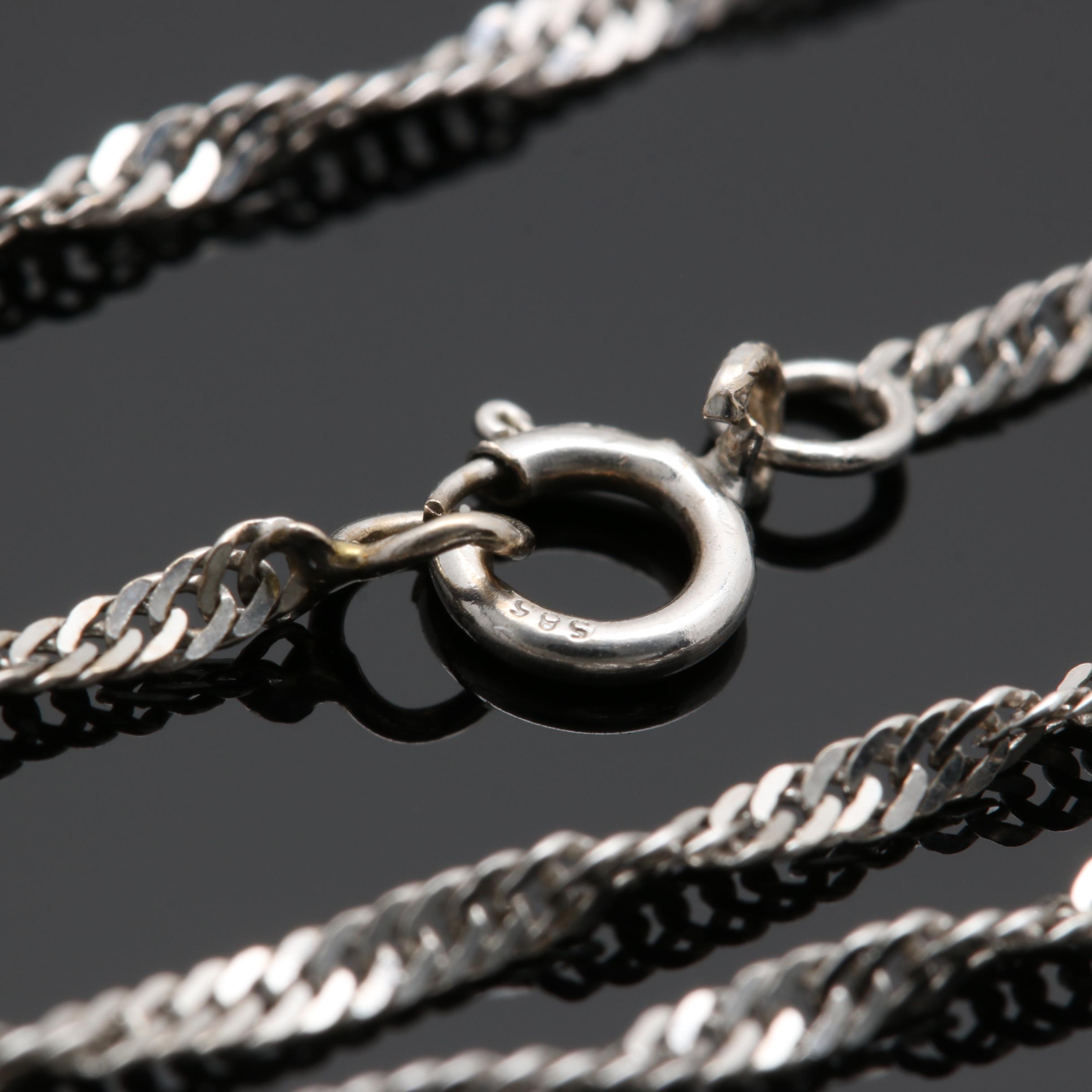 Jane Seymour Open Heart Collection 14K White Gold Diamond Pendant Necklace