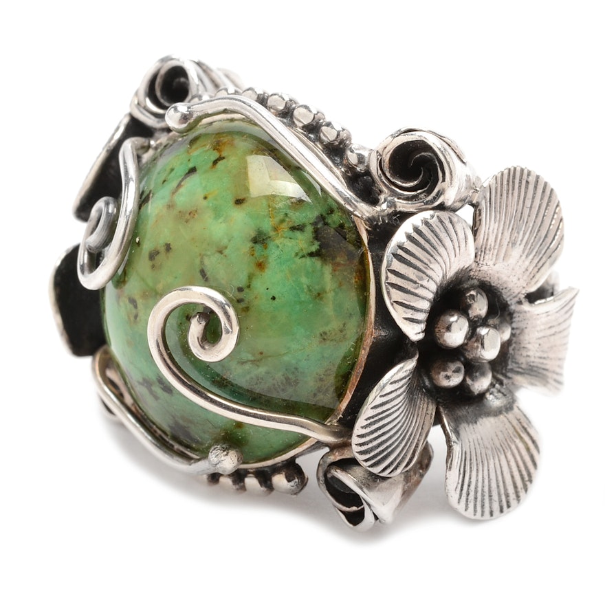 Sterling Silver Green Turquoise Ring