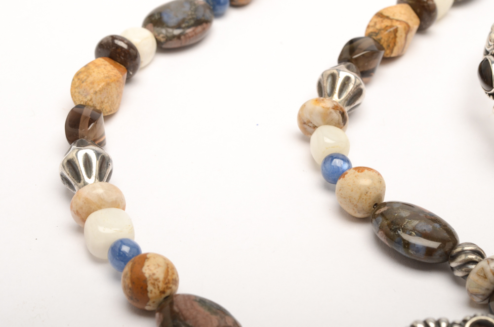 Carolyn Pollack Sterling Silver Necklace and Bracelet Set with Ring