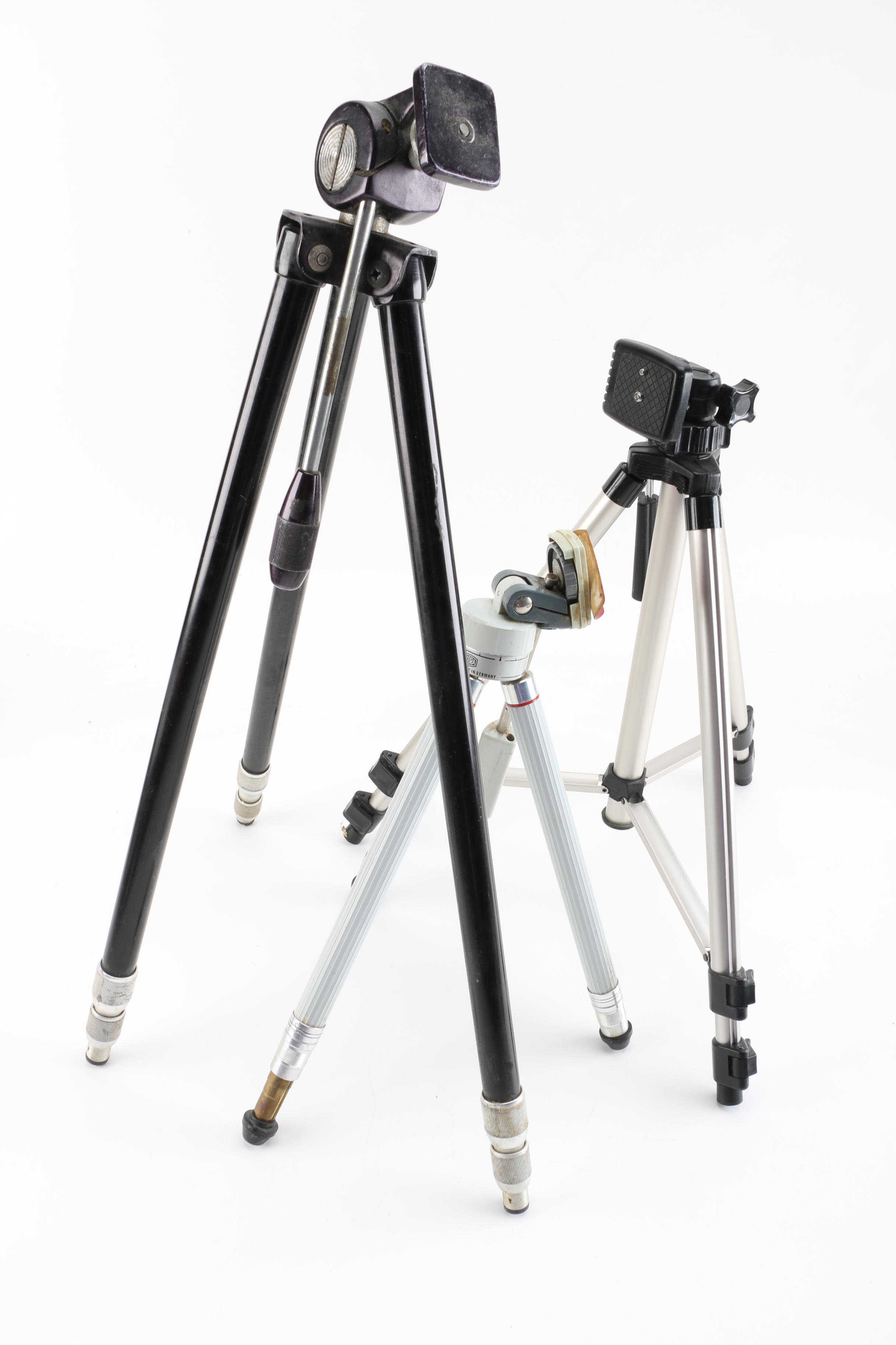 Vintage Canon AE-1 35mm SLR Camera with Tripods, Flash Unit, and Lenses