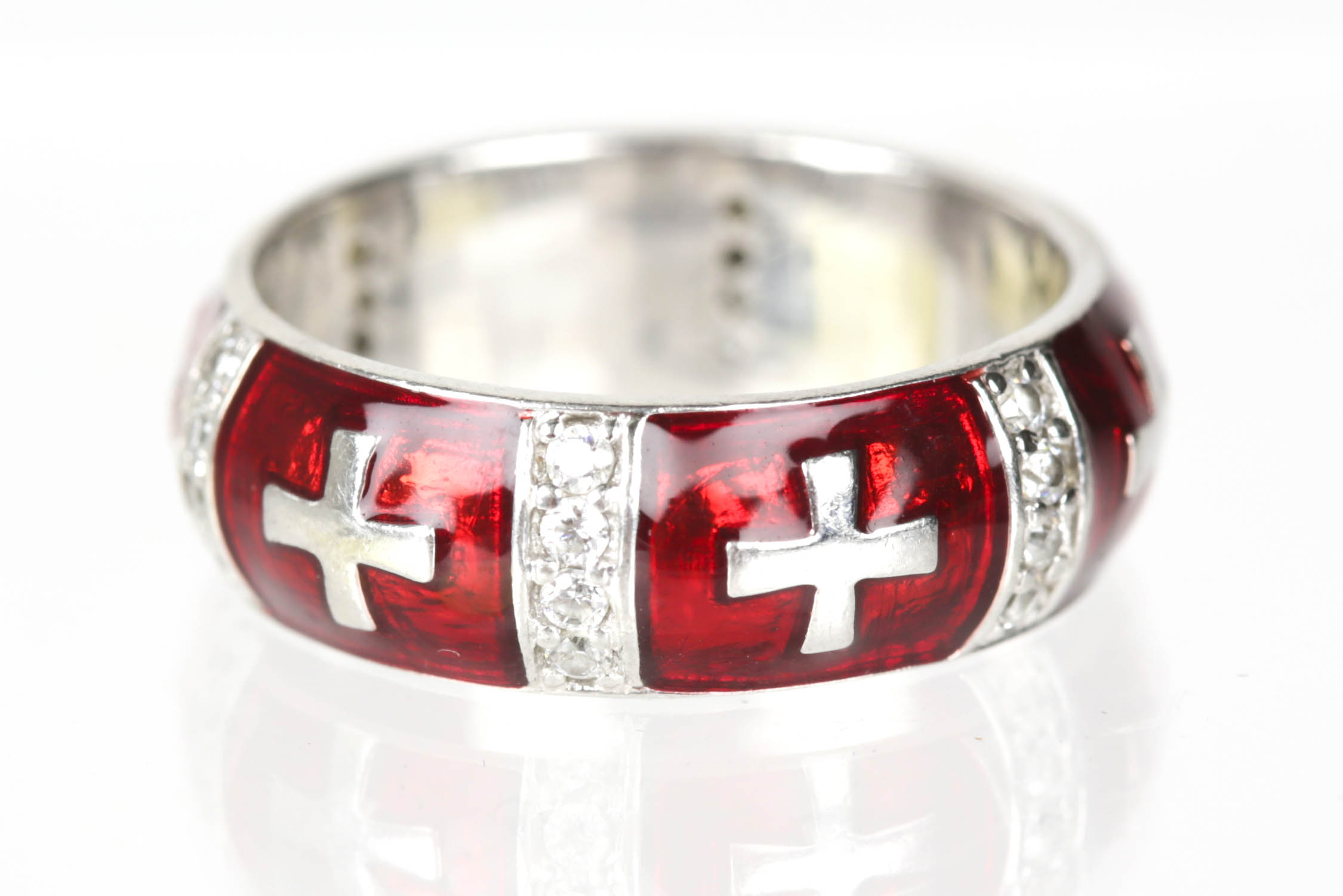 Sterling Silver Enameled Cubic Ziconia Jewelry