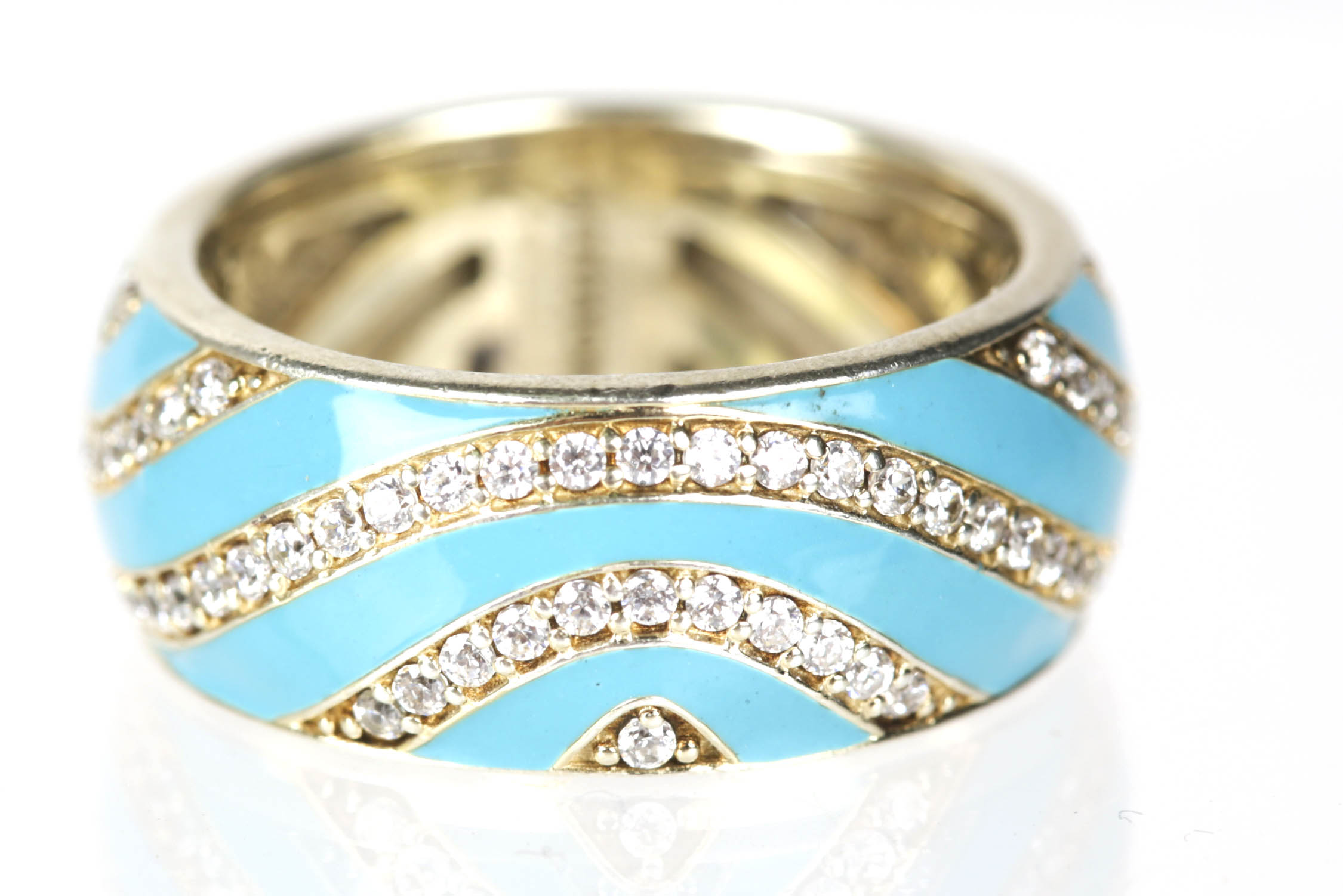 Sterling Silver Enameled Cubic Ziconia Jewelry