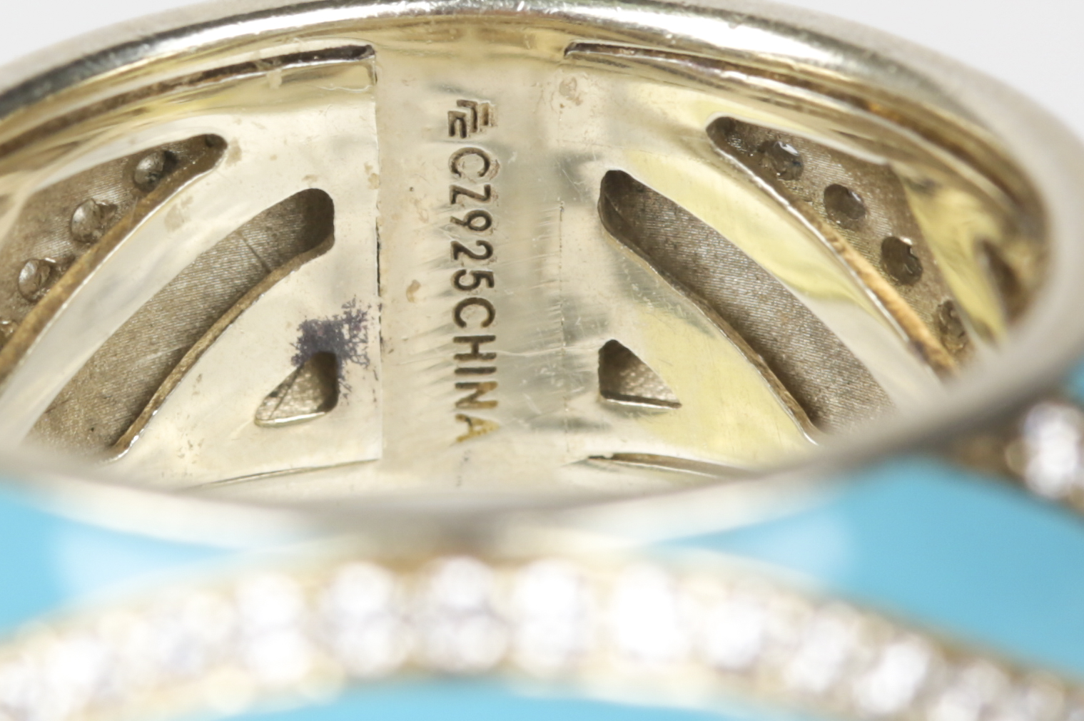 Sterling Silver Enameled Cubic Ziconia Jewelry