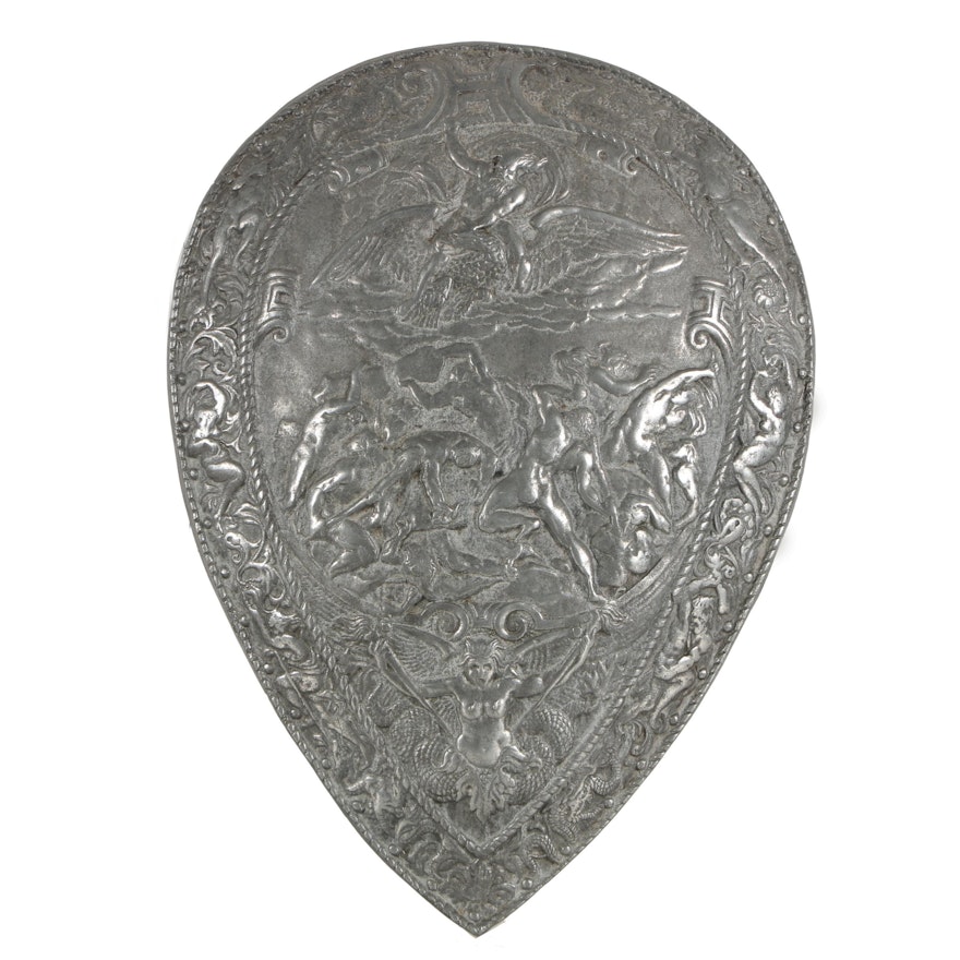 Modern Aluminum Reproduction Shield after Renaissance Era Germanic Shield