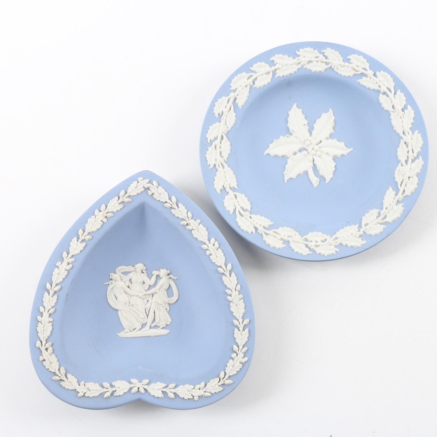 Wedgwood Blue Jasperware Trinket Dishes