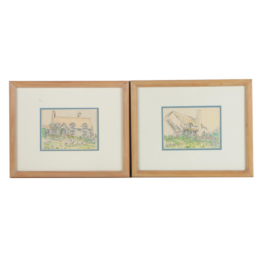 Hand Colored Lithographs Attributed to Clare Lombardo