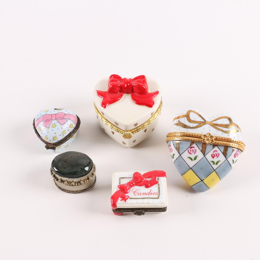 Hand-Painted Porcelain Trinket Boxes