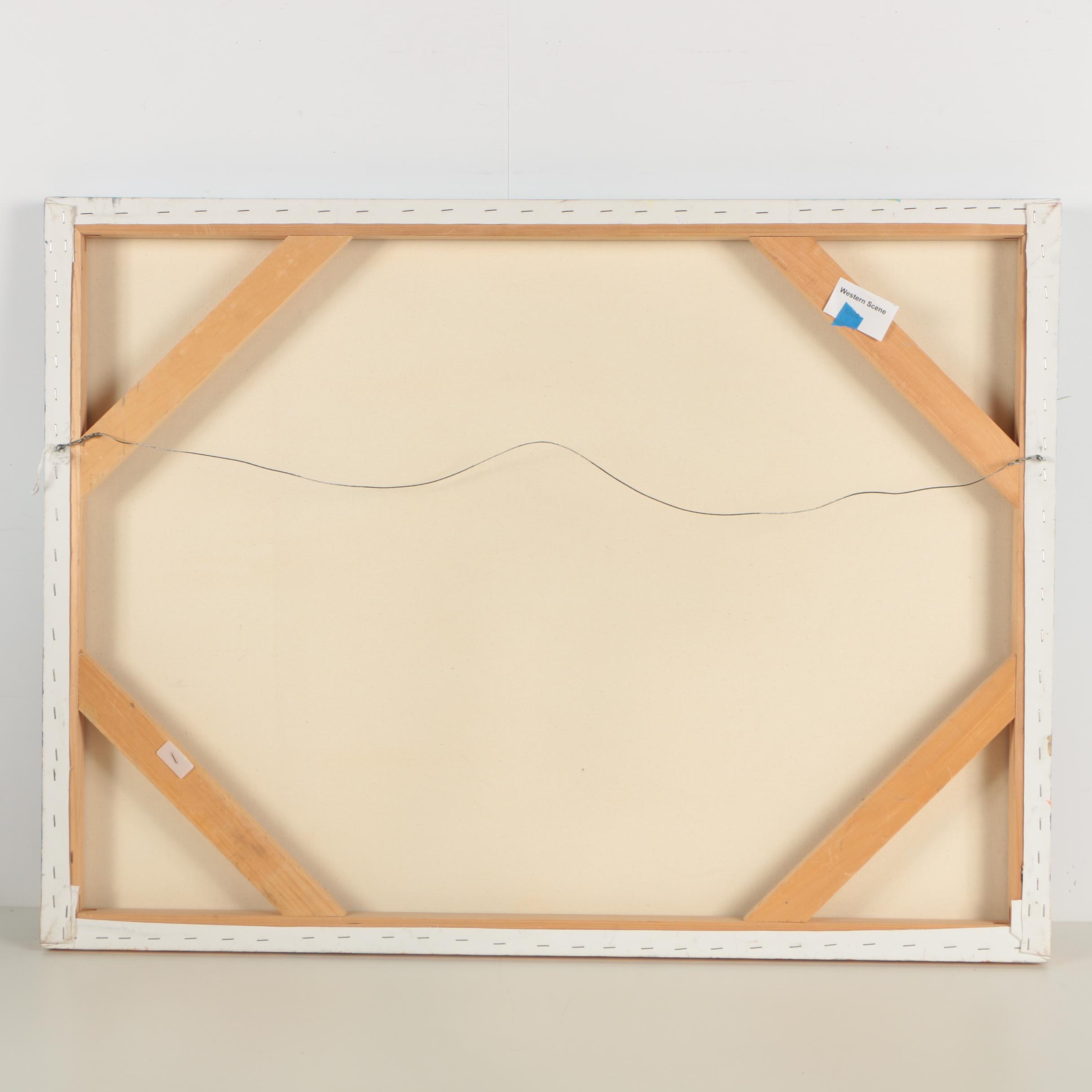 Penny Saunders Signed Oil Painting of Desert Landscape