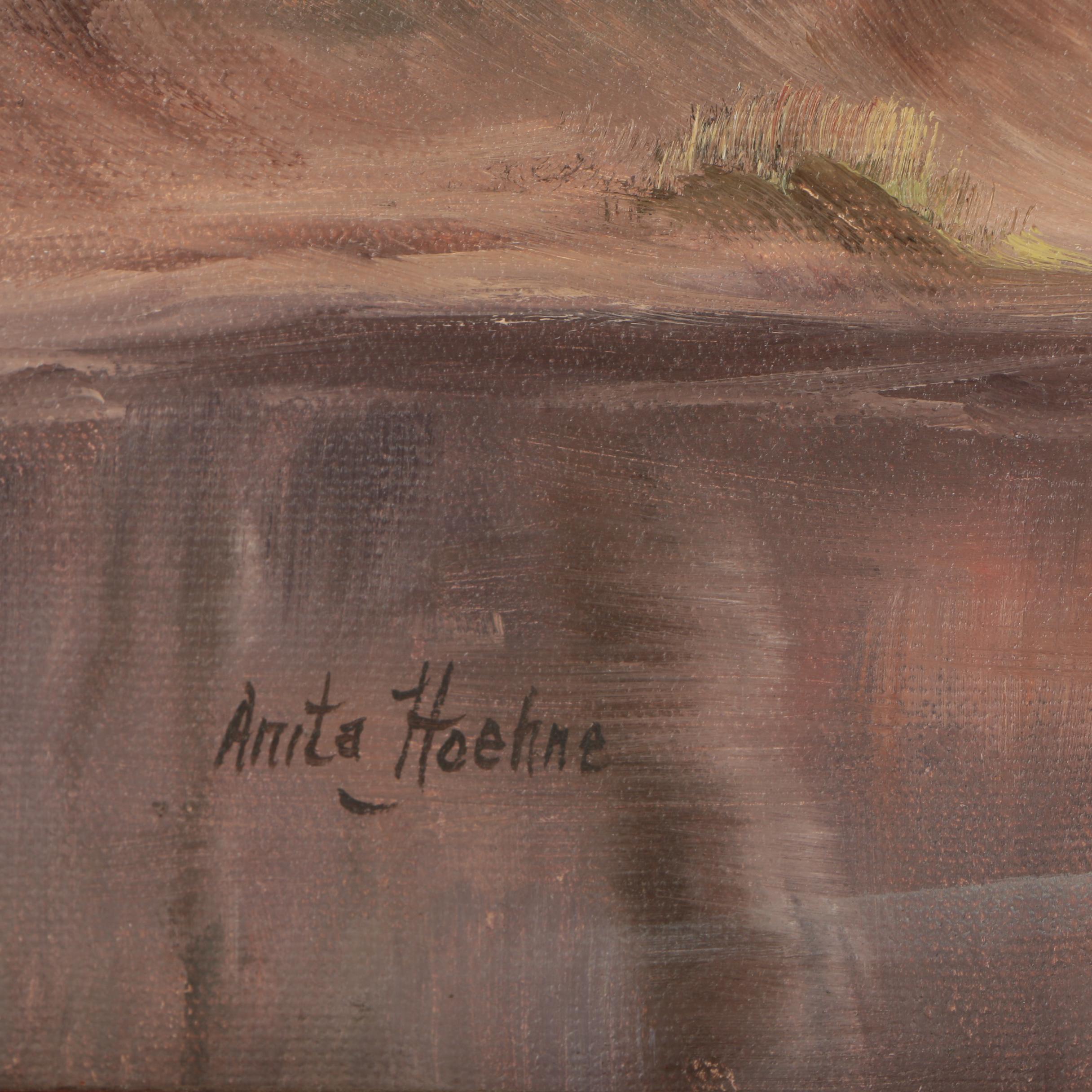 Anita Hoehne Signed Oil Painting of Autumnal Landscape