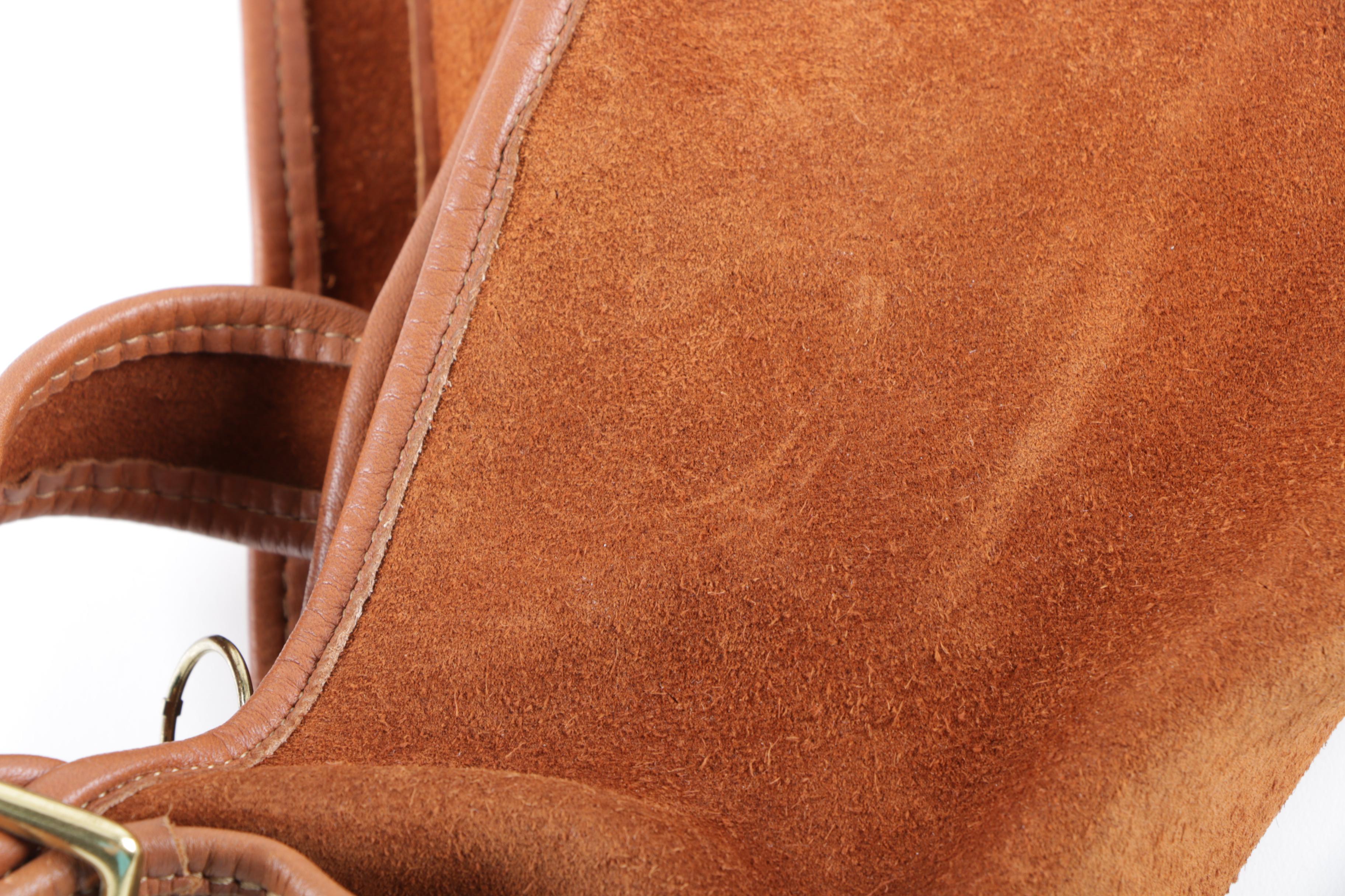 Vintage Coach Tan Suede and Leather Bucket Bag