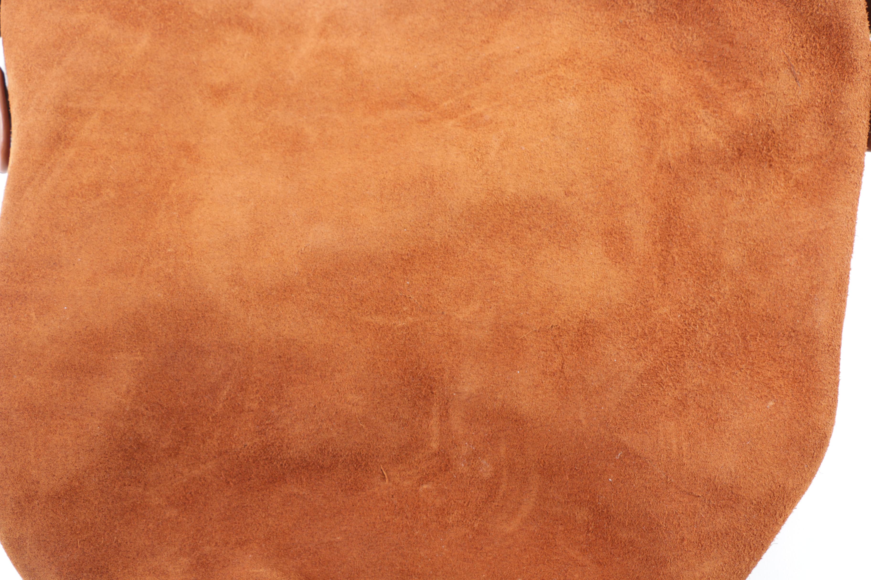 Vintage Coach Tan Suede and Leather Bucket Bag