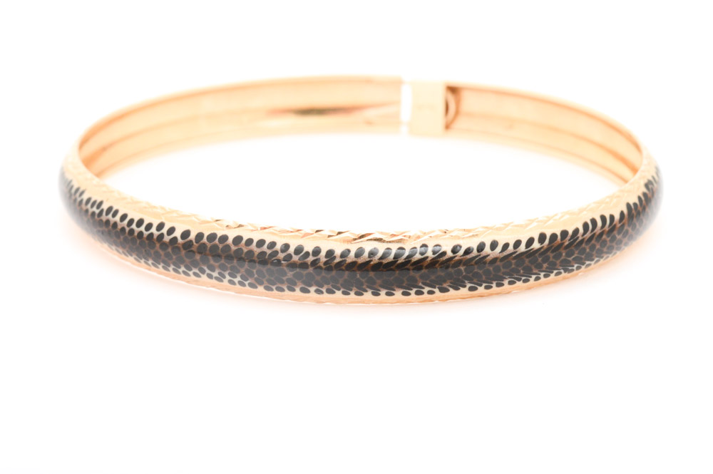 Enameled 10K Yellow Gold Bracelet