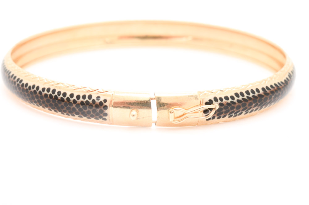 Enameled 10K Yellow Gold Bracelet