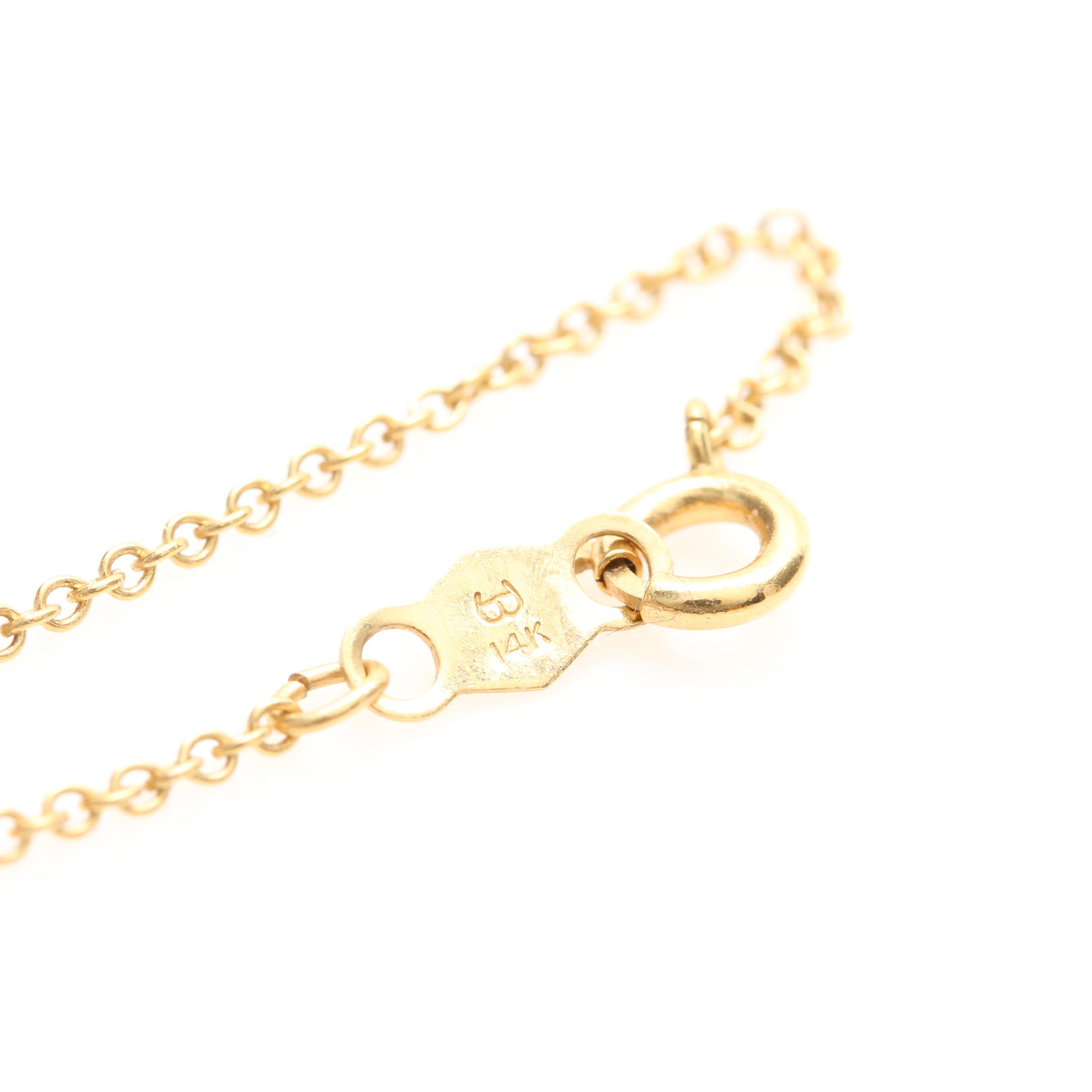 10K and 14K Yellow Gold Gemstone Butterfly Necklace