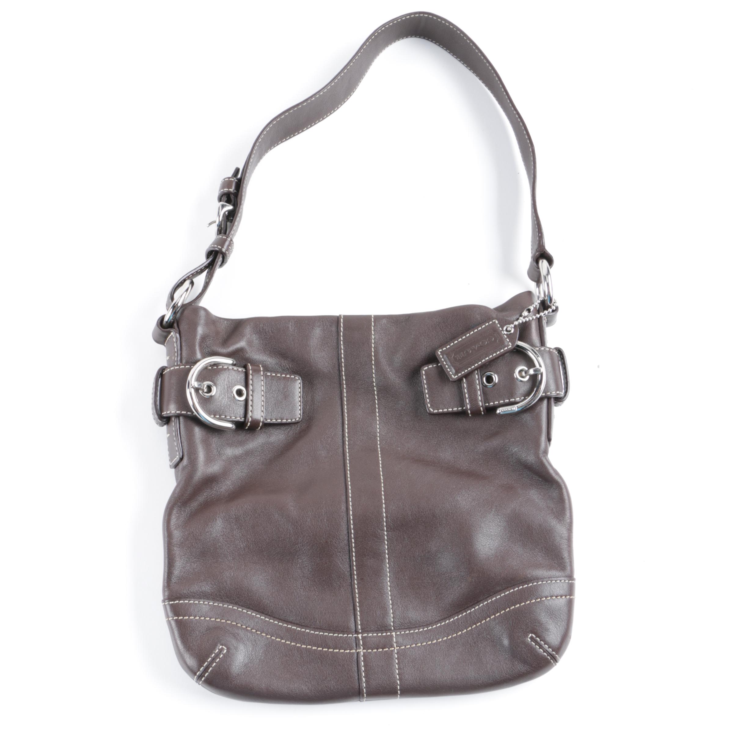 Coach Whitney Brown Leather Bucket Bag and Soho Brown Leather Slim Duffel