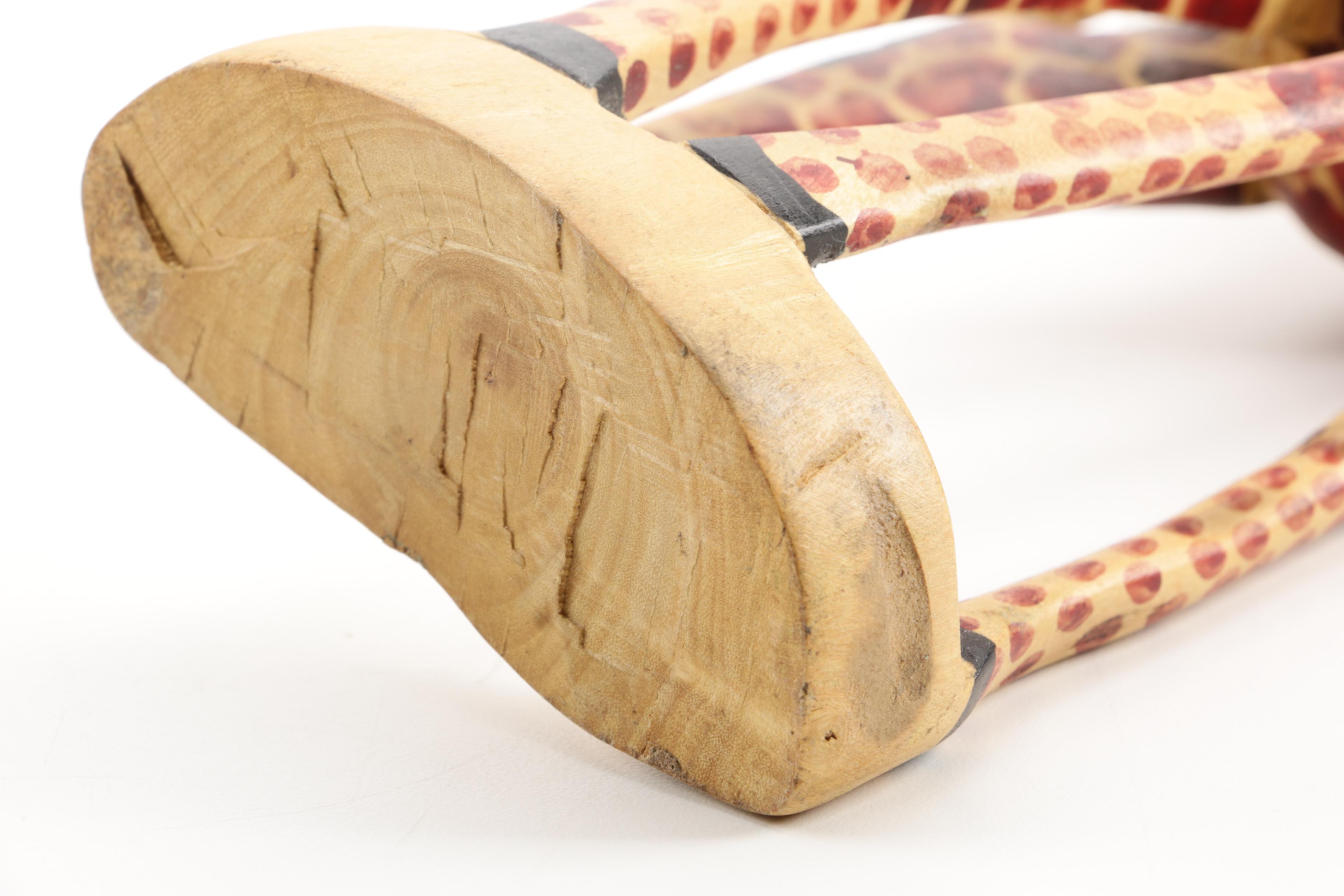 African Style Wooden Animal Figurines Including Giraffes