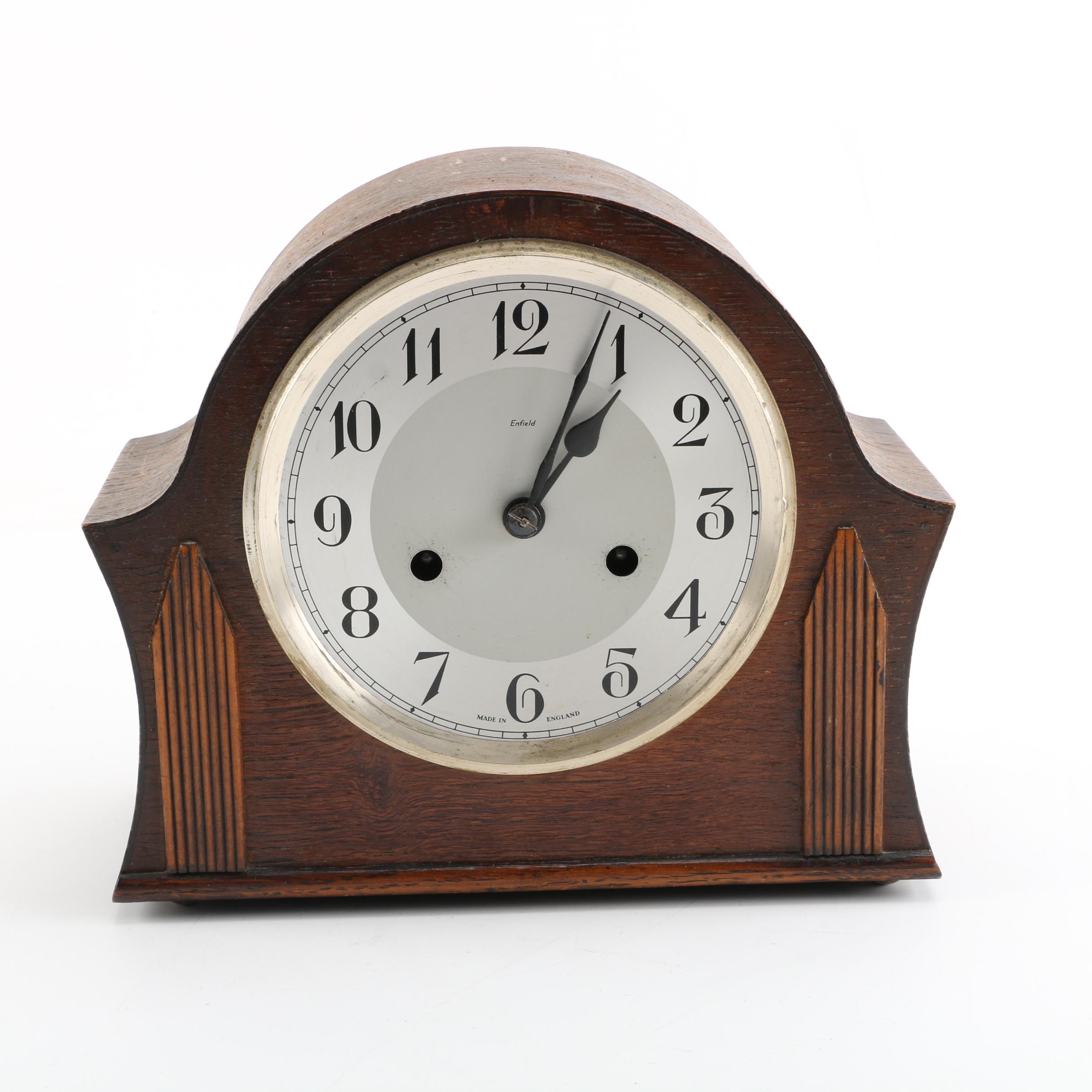 Enfield Art Deco Wood Mantel Clock