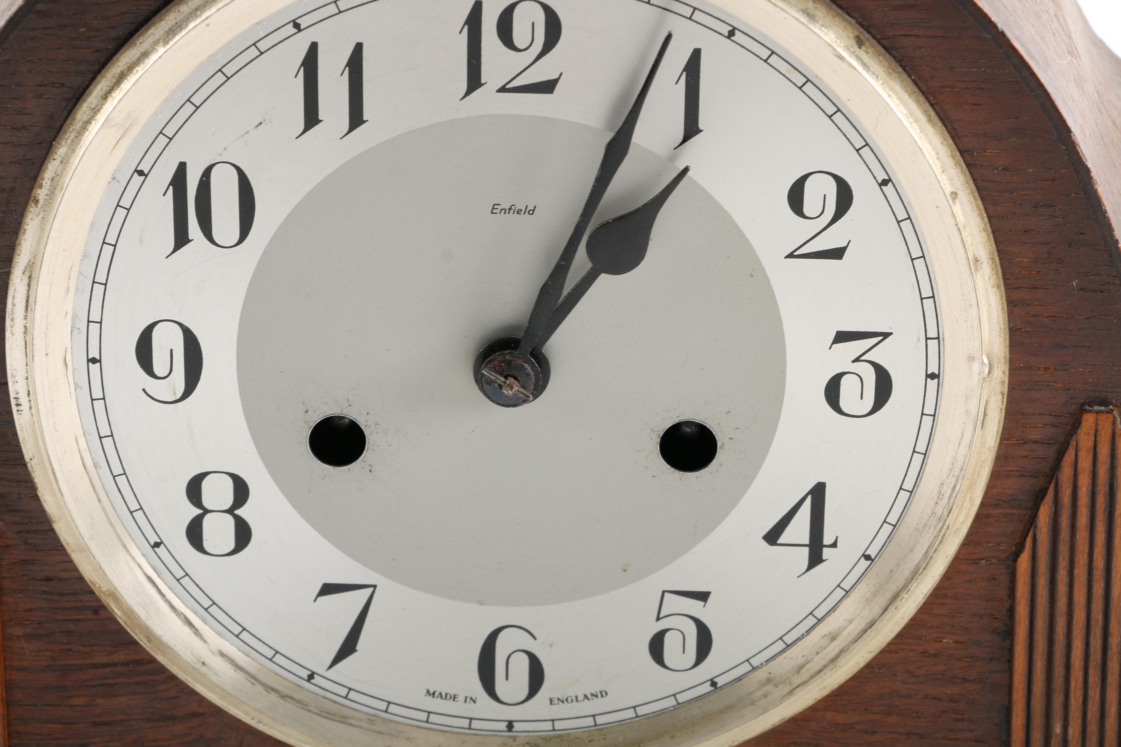Enfield Art Deco Wood Mantel Clock