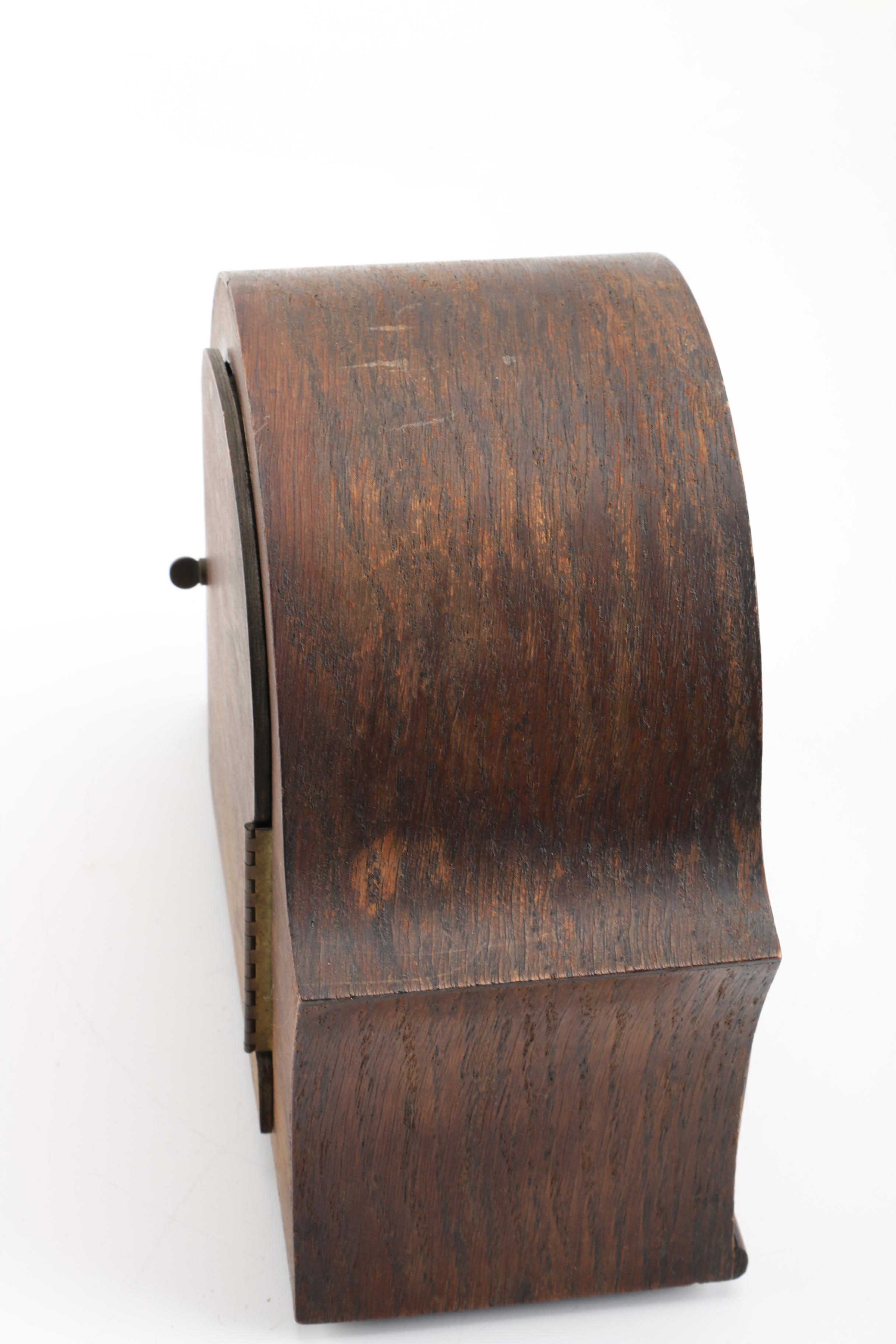 Enfield Art Deco Wood Mantel Clock