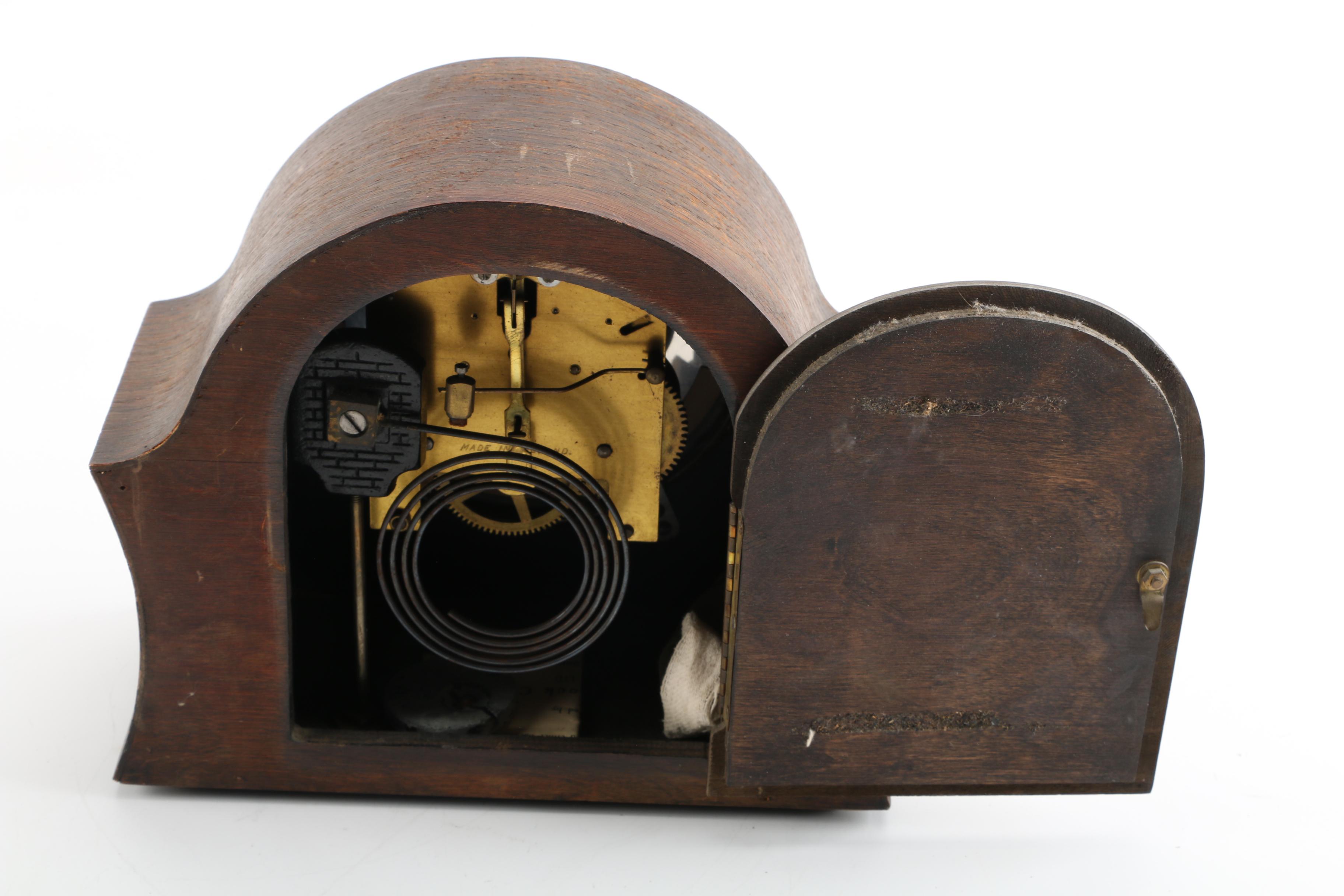 Enfield Art Deco Wood Mantel Clock