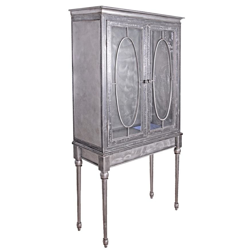 Dark Metal Highboy Cabinet