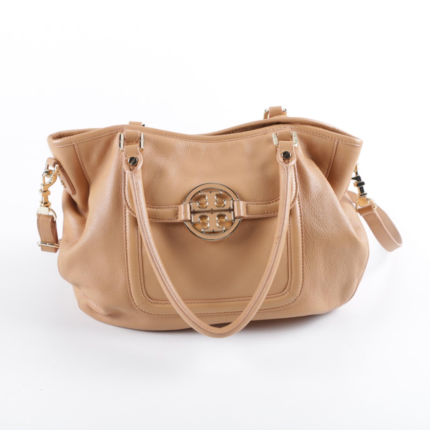 Tory Burch Camel-Colored Leather Convertible Satchel