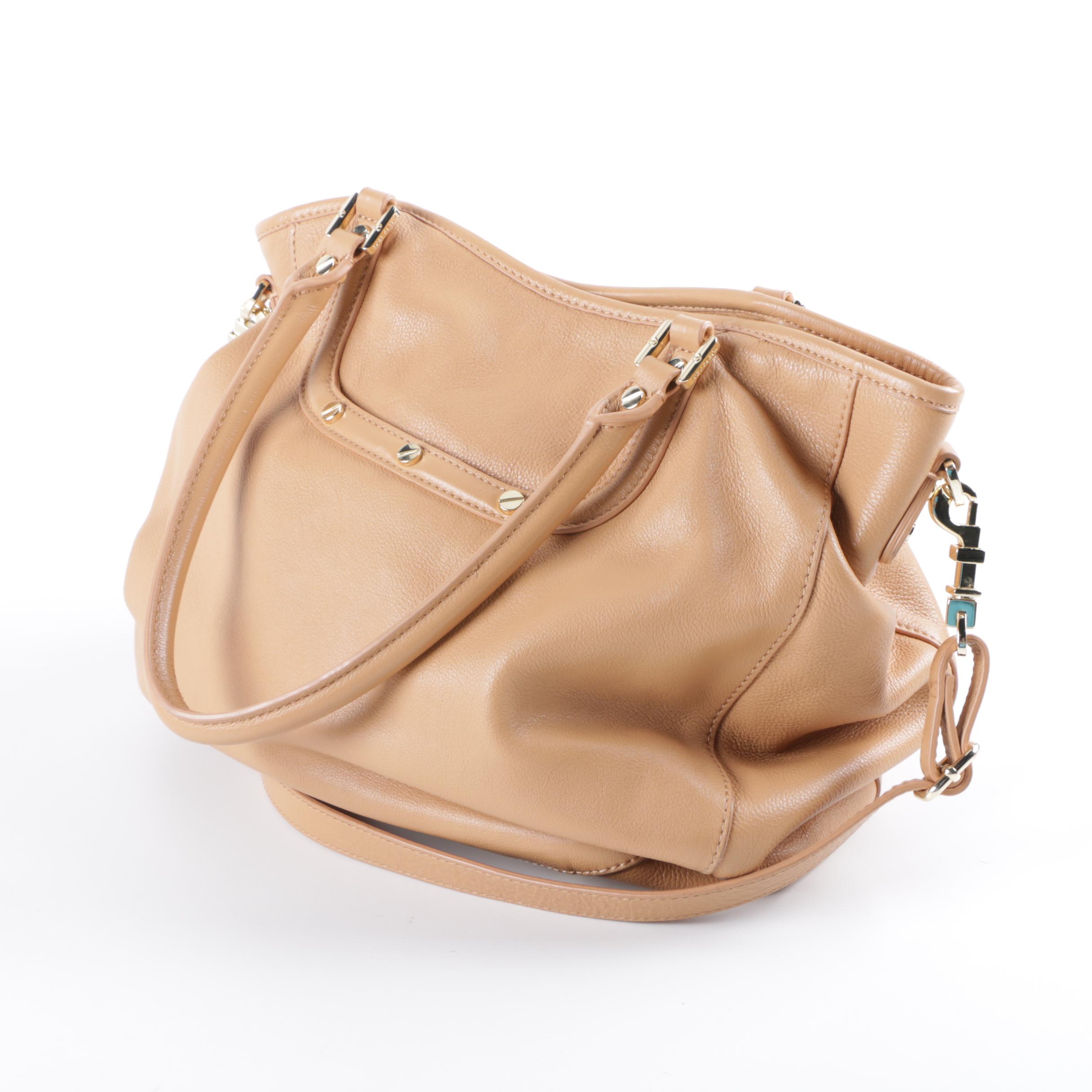 Tory Burch Camel-Colored Leather Convertible Satchel