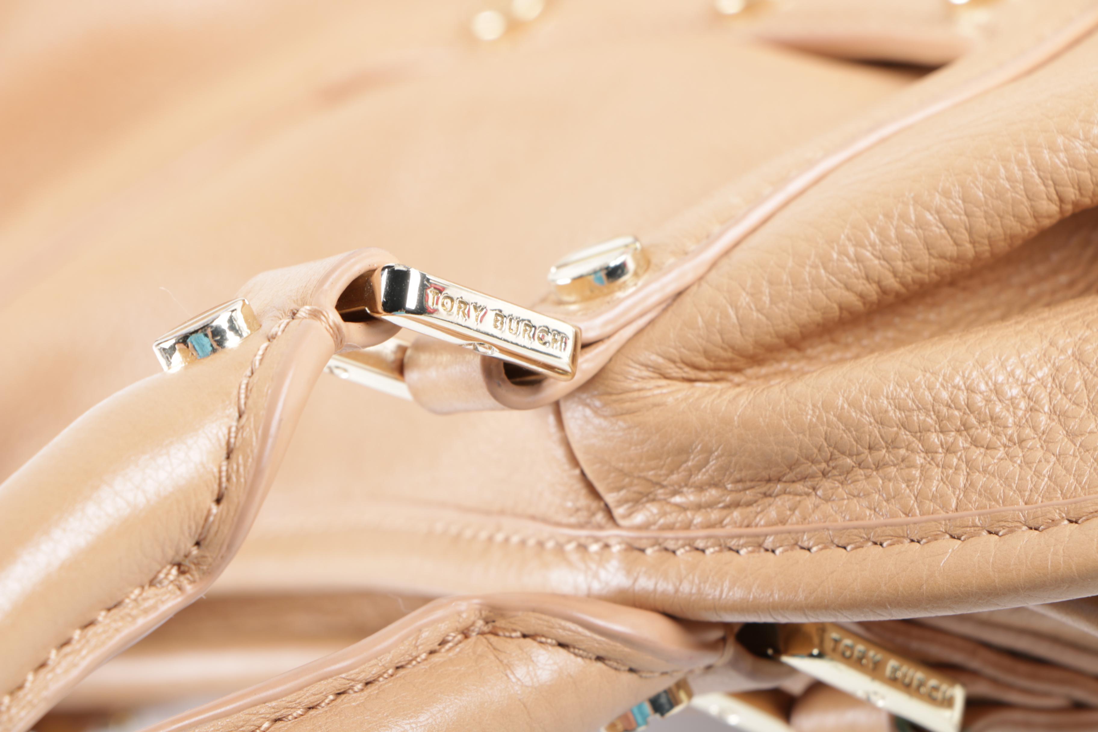 Tory Burch Camel-Colored Leather Convertible Satchel