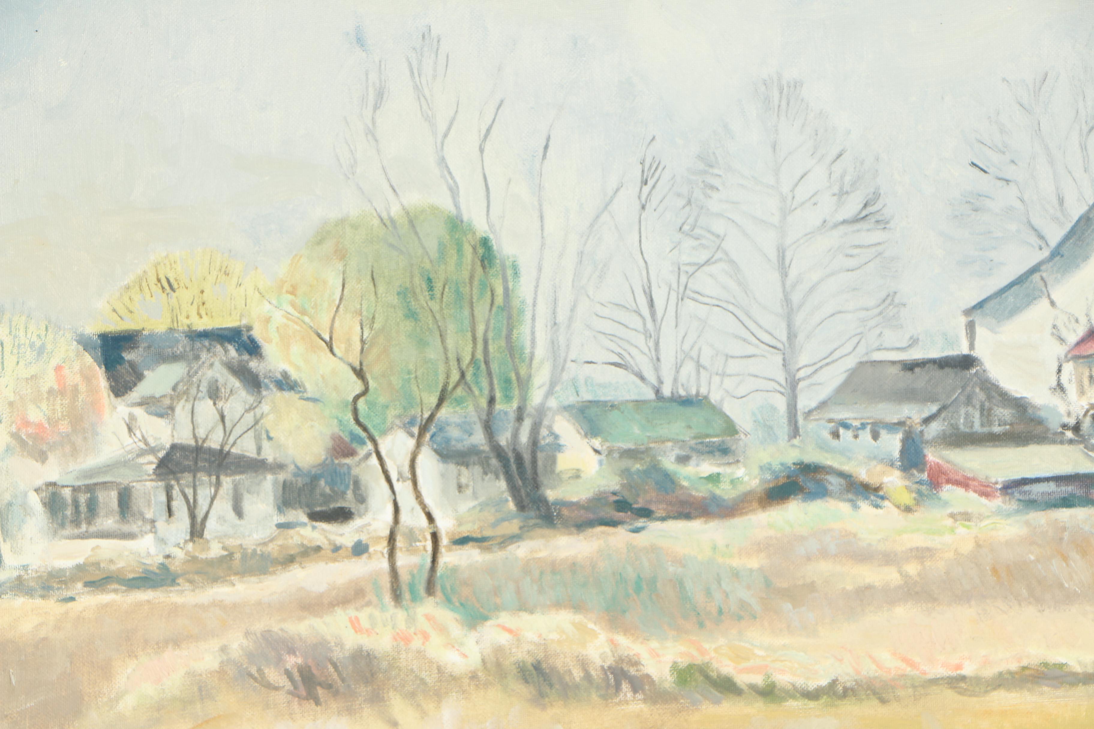 H. Wentz Oil Painting of Rural Community