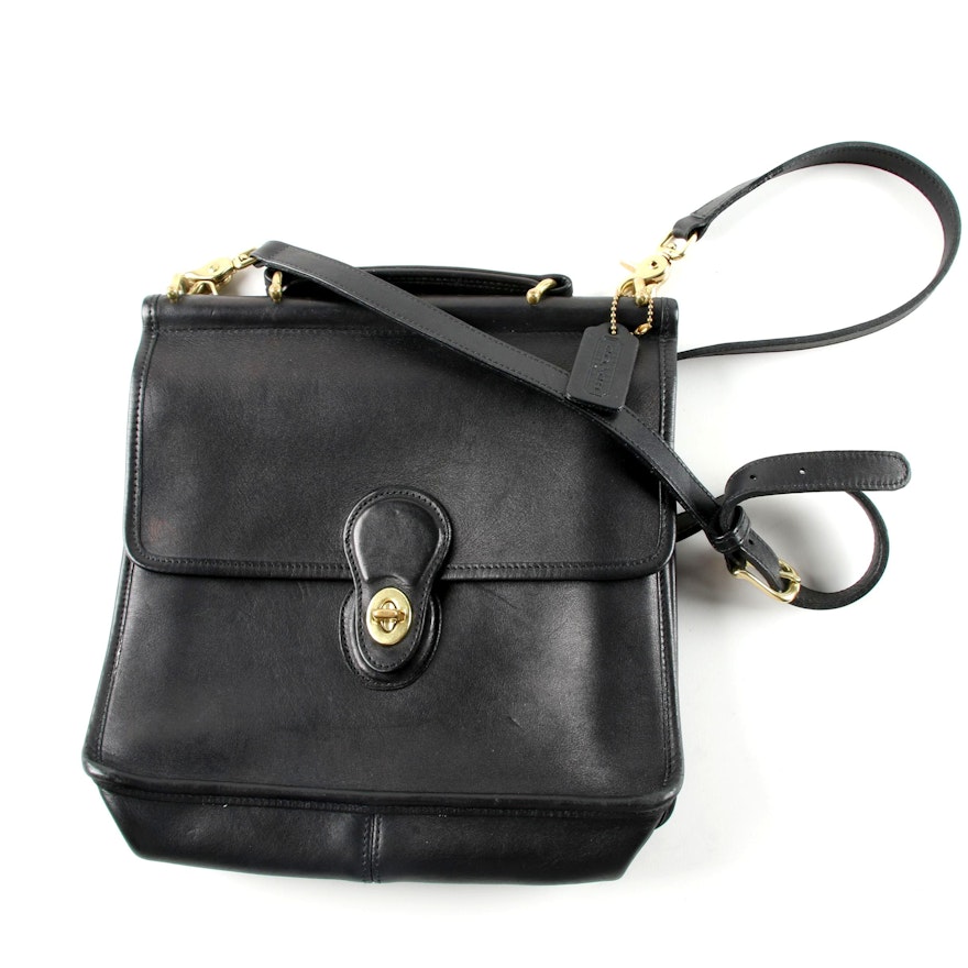 Coach Willis Black Leather Crossbody Bag