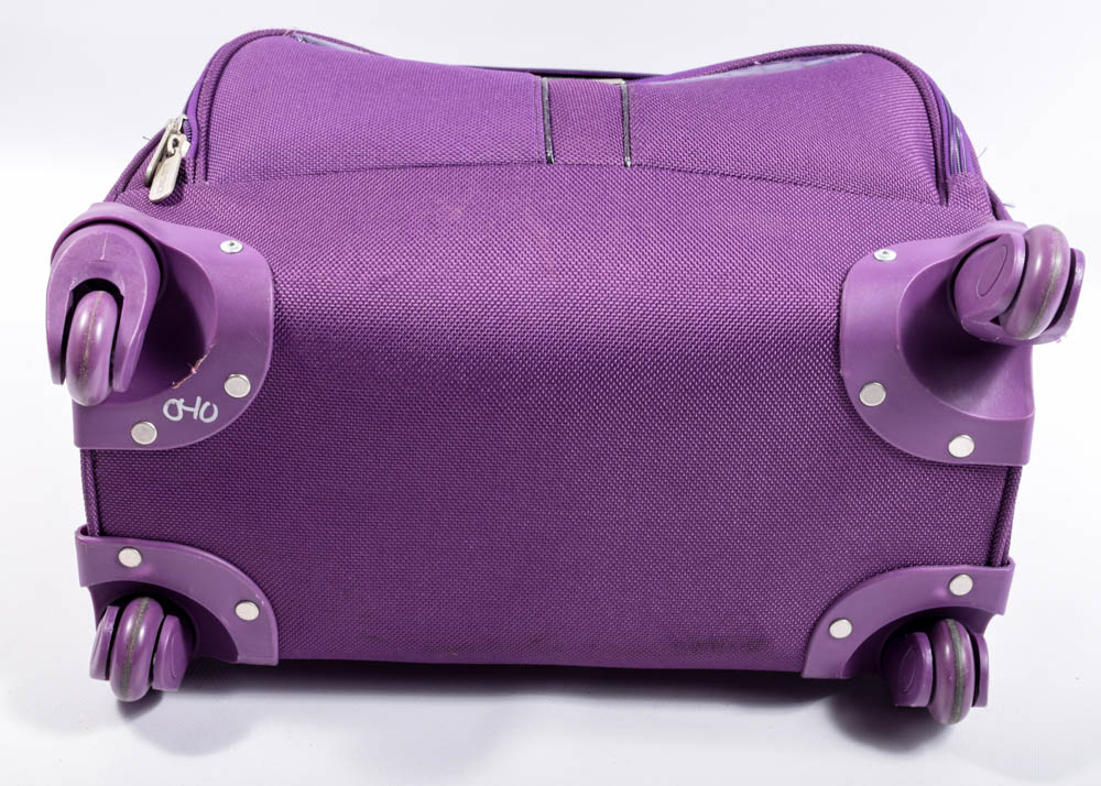 Ellen Tracy Purple Rolling Carry-on Bag
