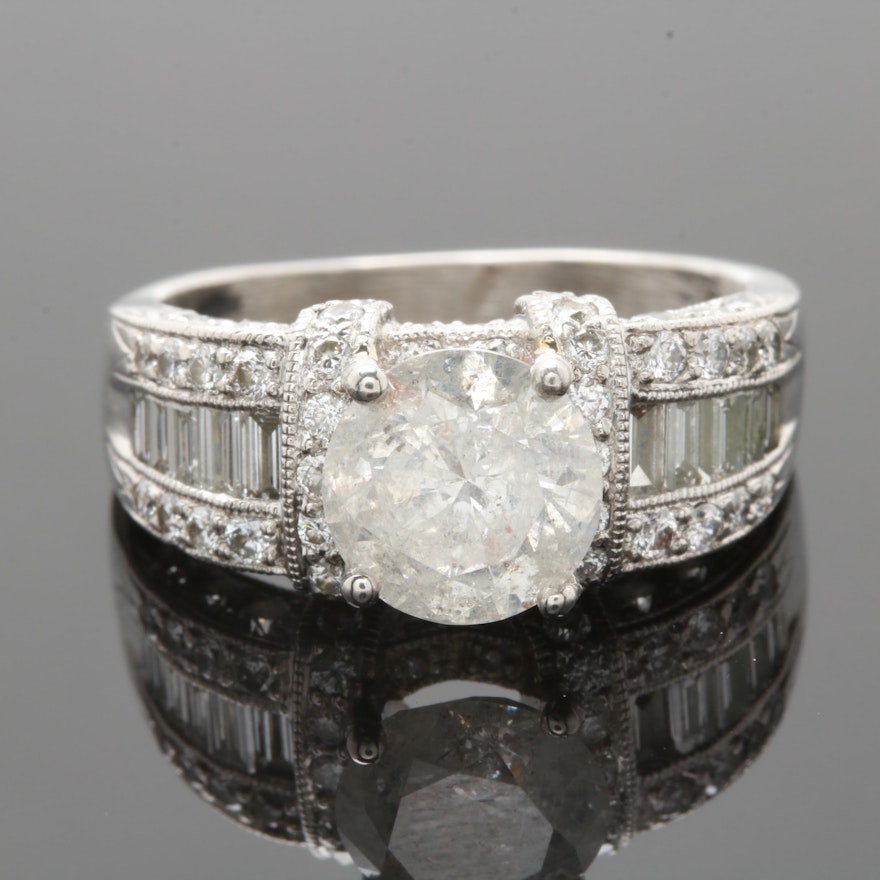 Platinum 3.40 CTW Diamond Ring