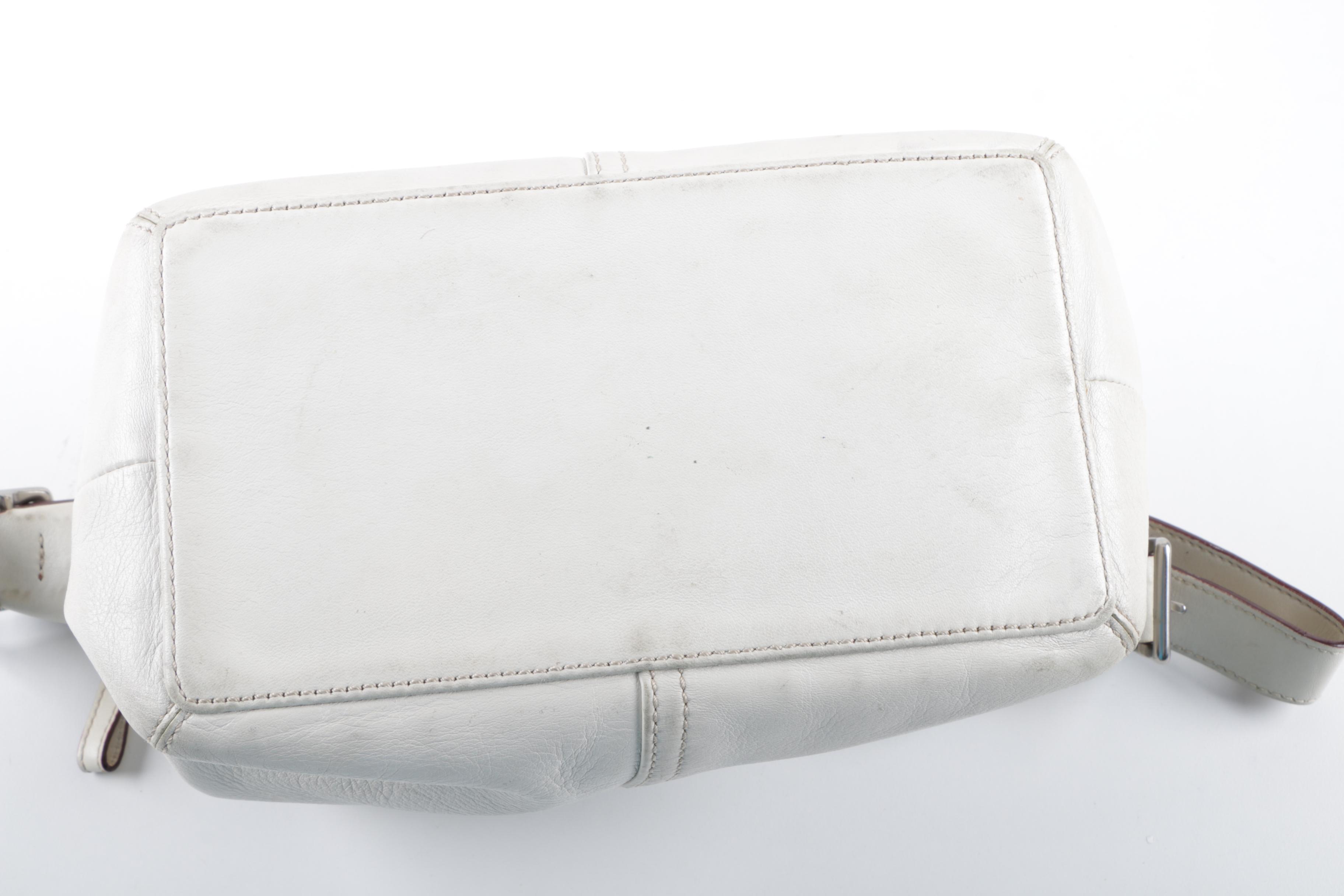 Coach Brown Leather Backpack Purse and Coach Off-White Leather Shoulder Bag