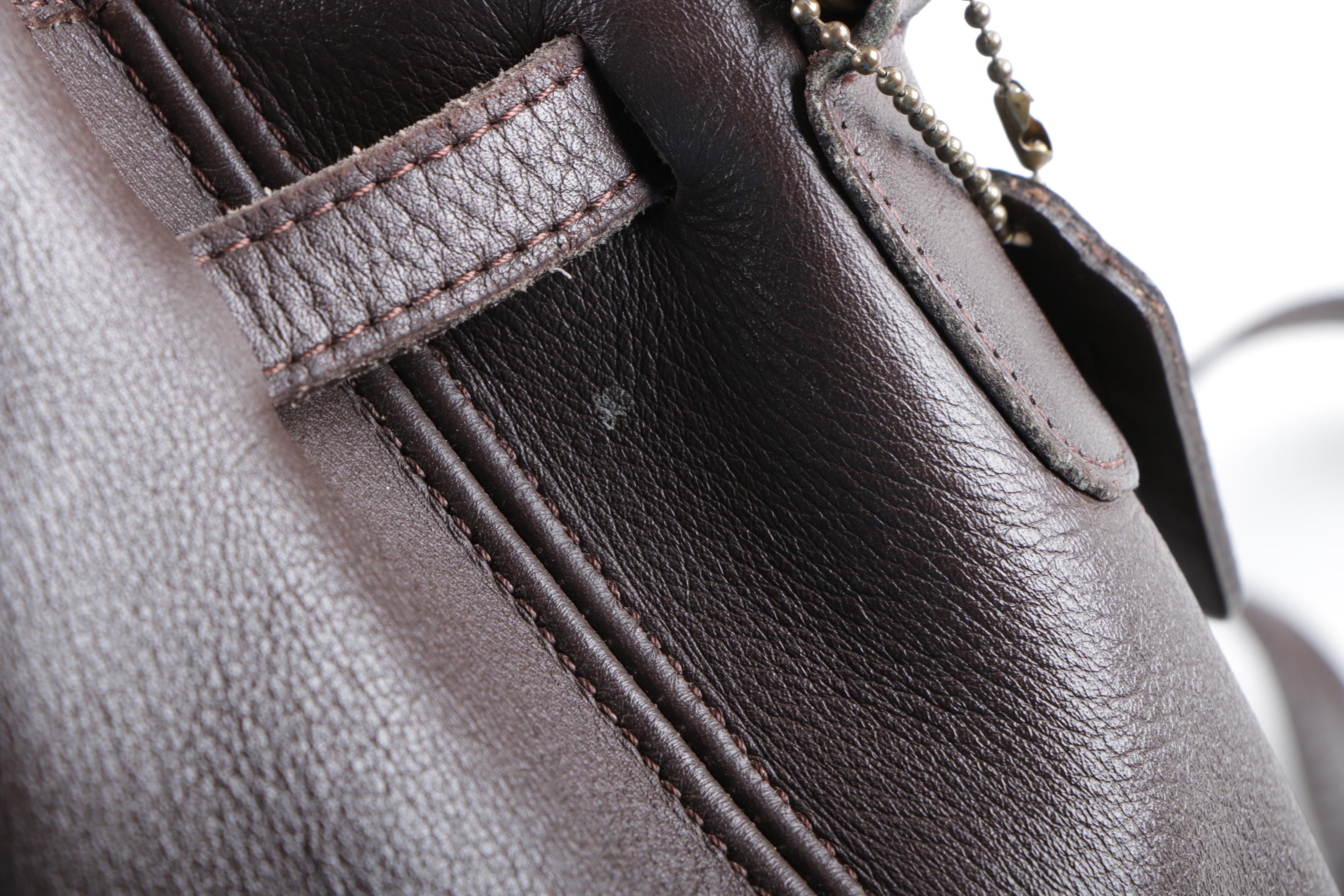 Coach Brown Leather Backpack Purse and Coach Off-White Leather Shoulder Bag