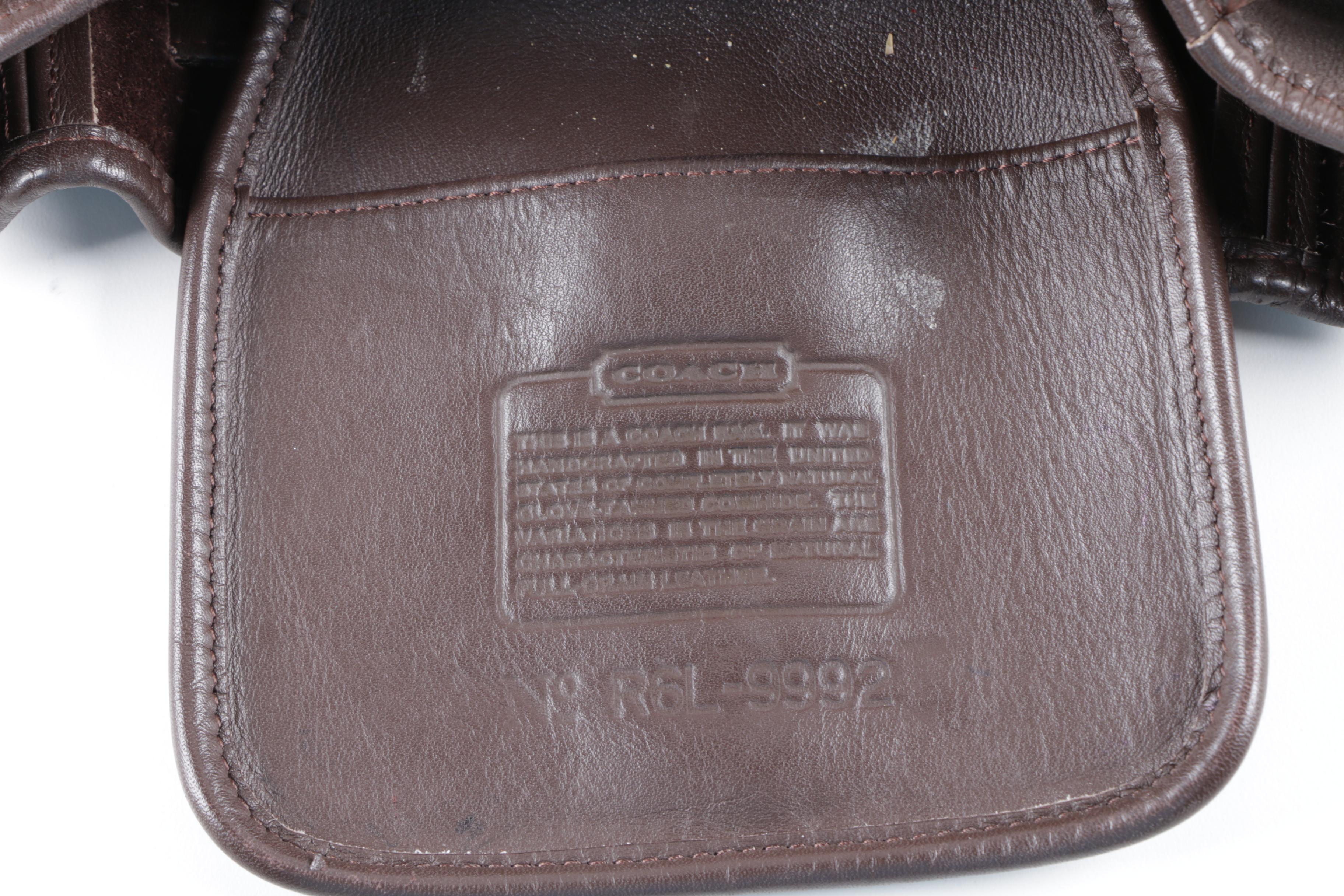 Coach Brown Leather Backpack Purse and Coach Off-White Leather Shoulder Bag