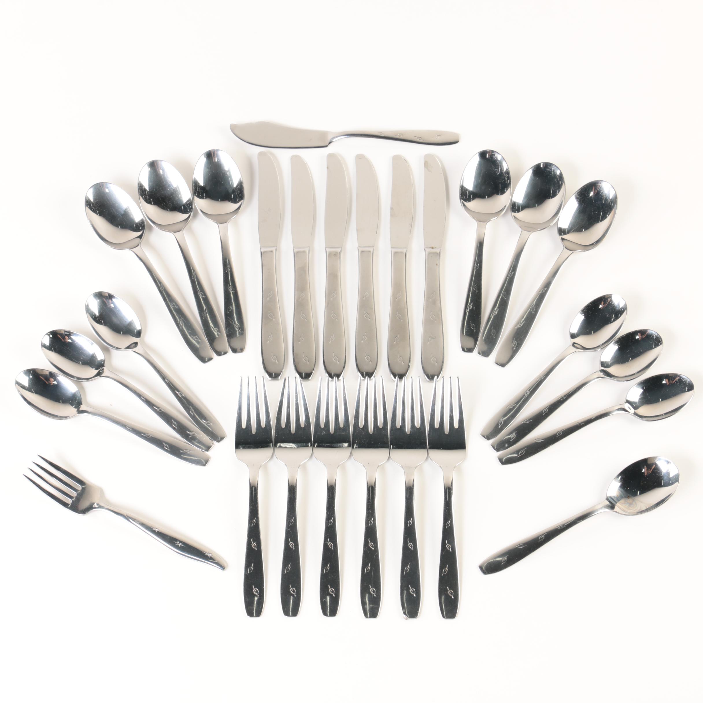 Vintage Wallace "Falling Leaf" Stainless Steel Flatware Set