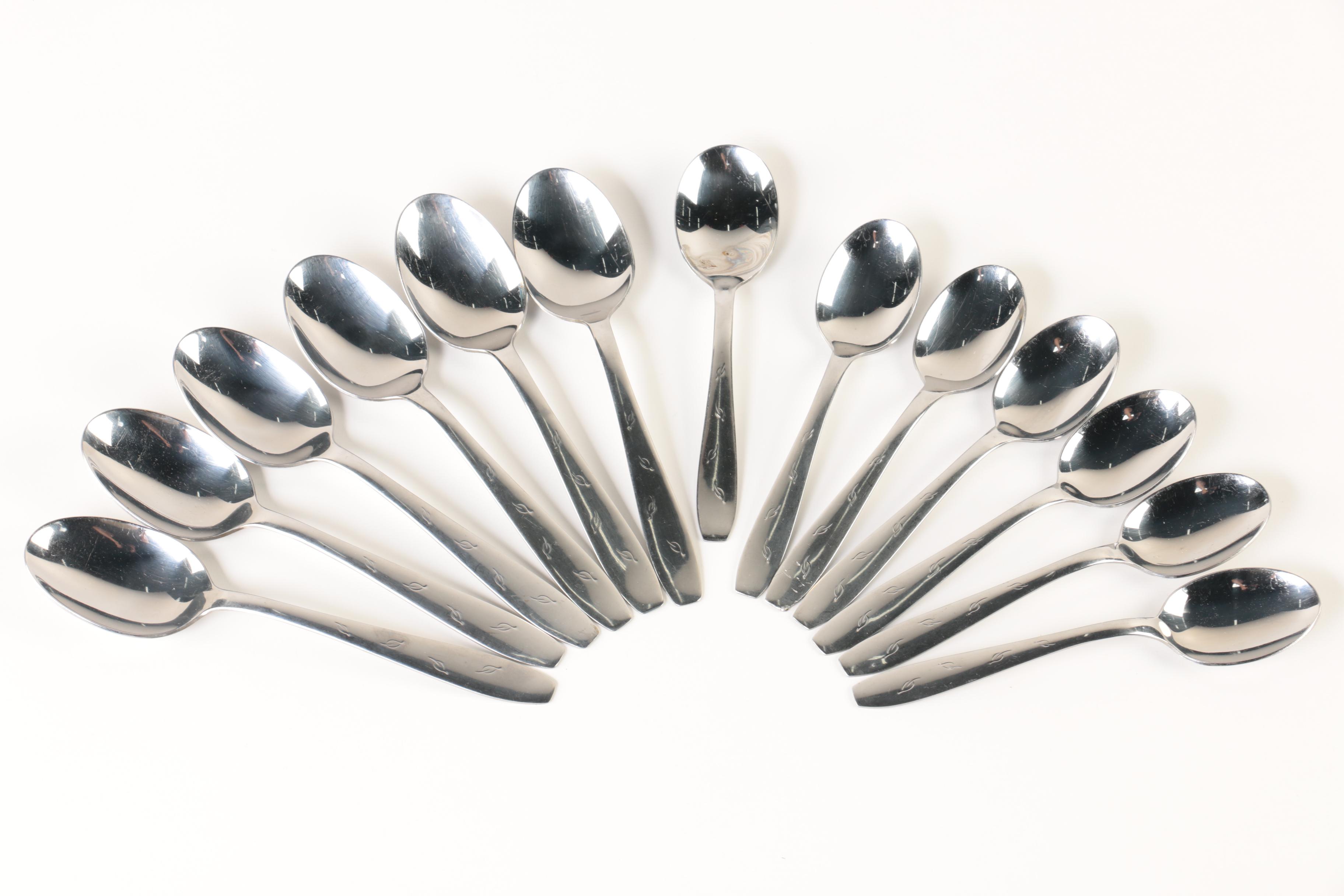 Vintage Wallace "Falling Leaf" Stainless Steel Flatware Set