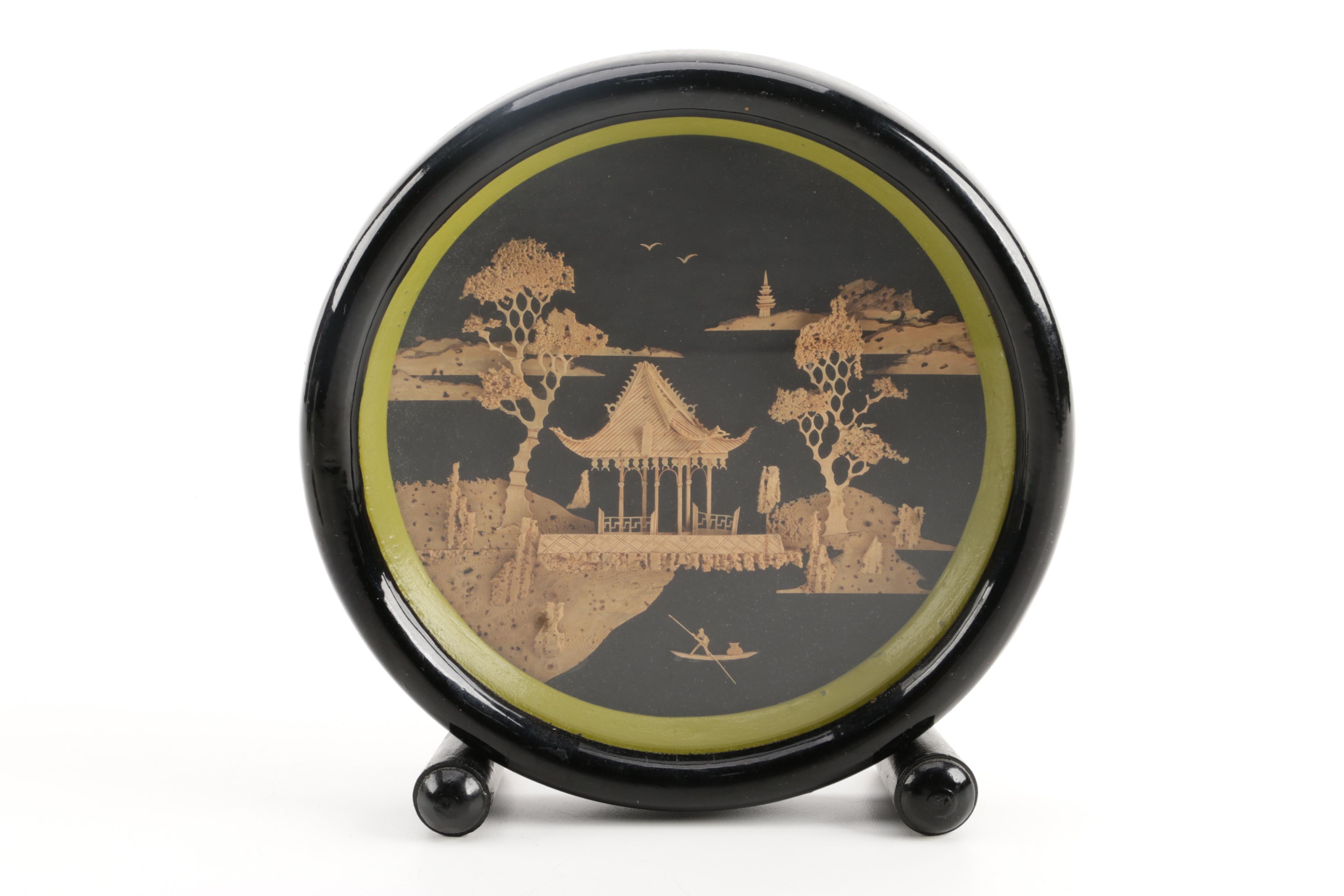 Chinese Cork Carving and Brass Pulls