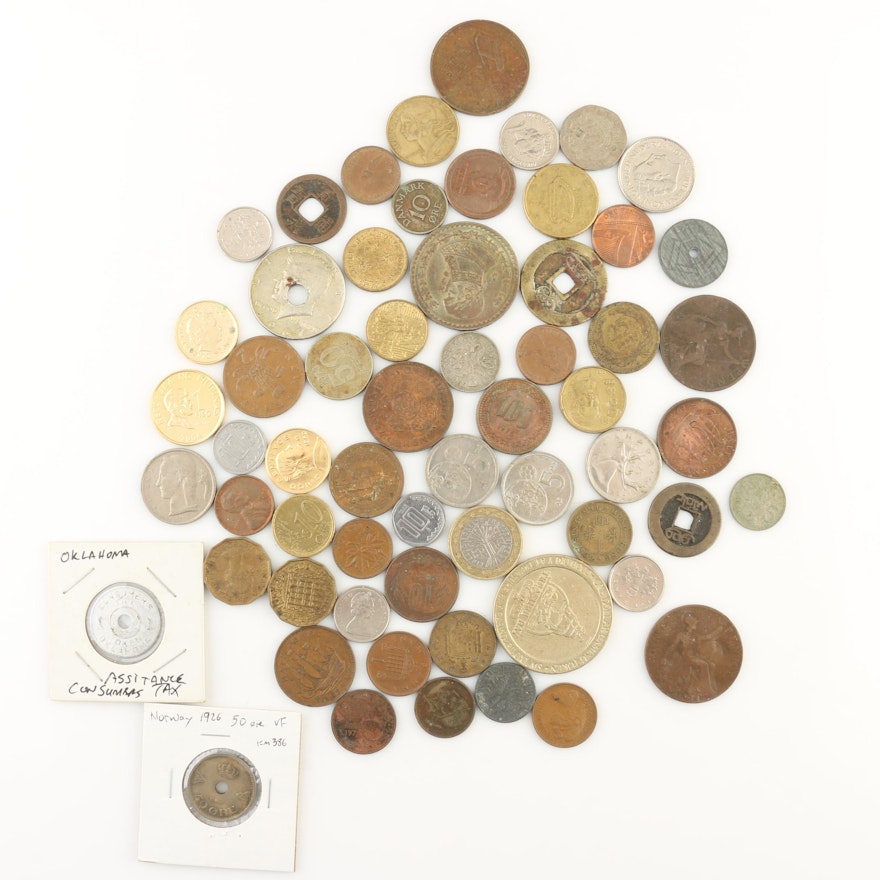 Group of Sixty Foreign Coins