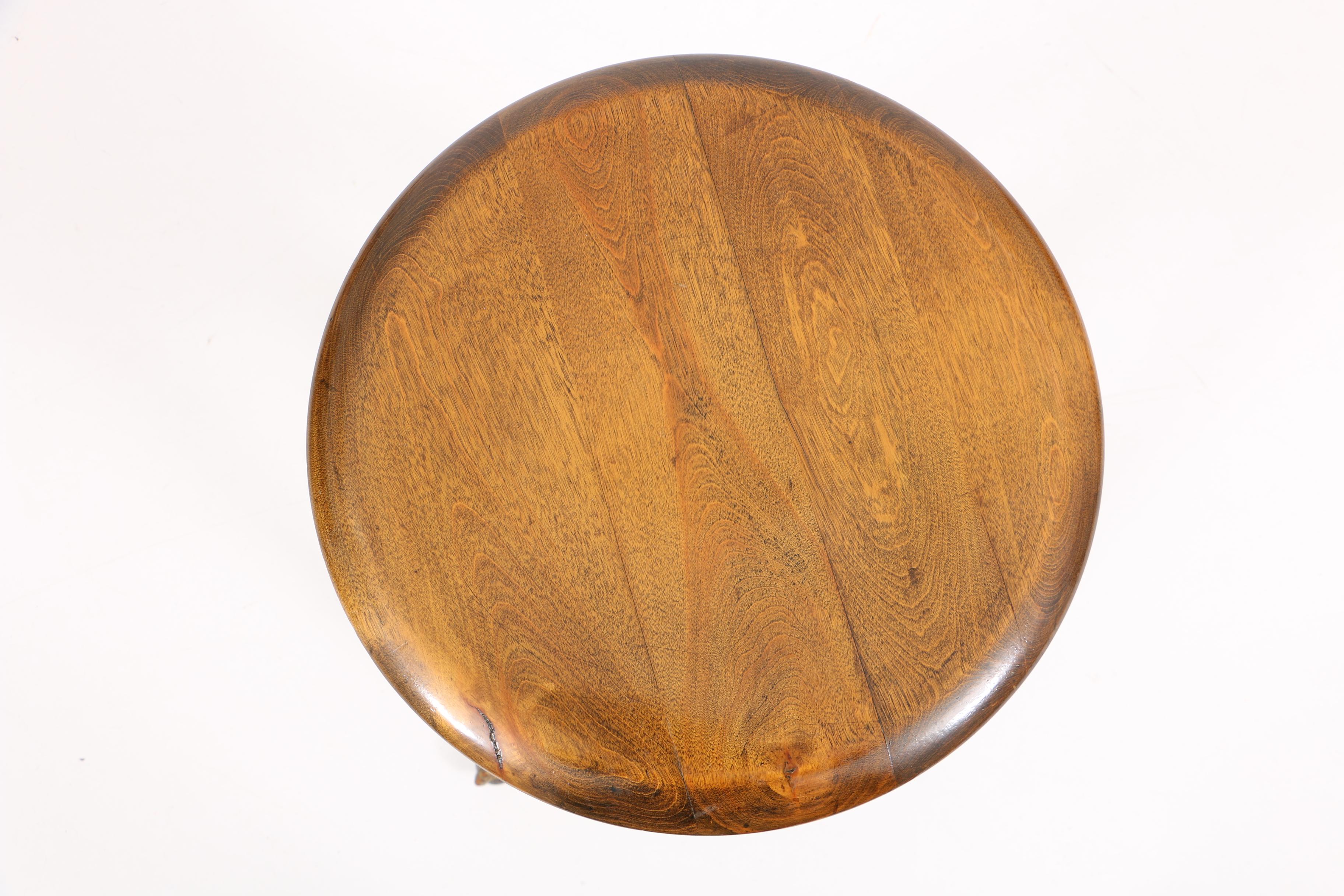 Antique Oak and Glass Ball Feet Piano Stool by Lyon & Healy