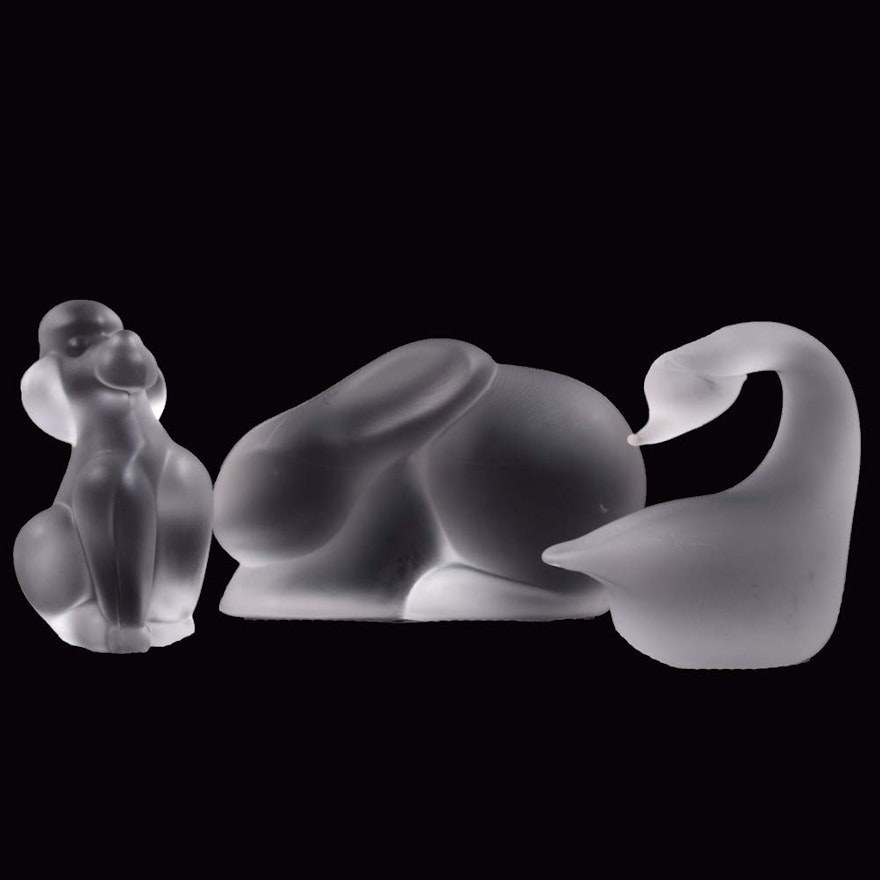 Frosted Crystal Animal Figurines